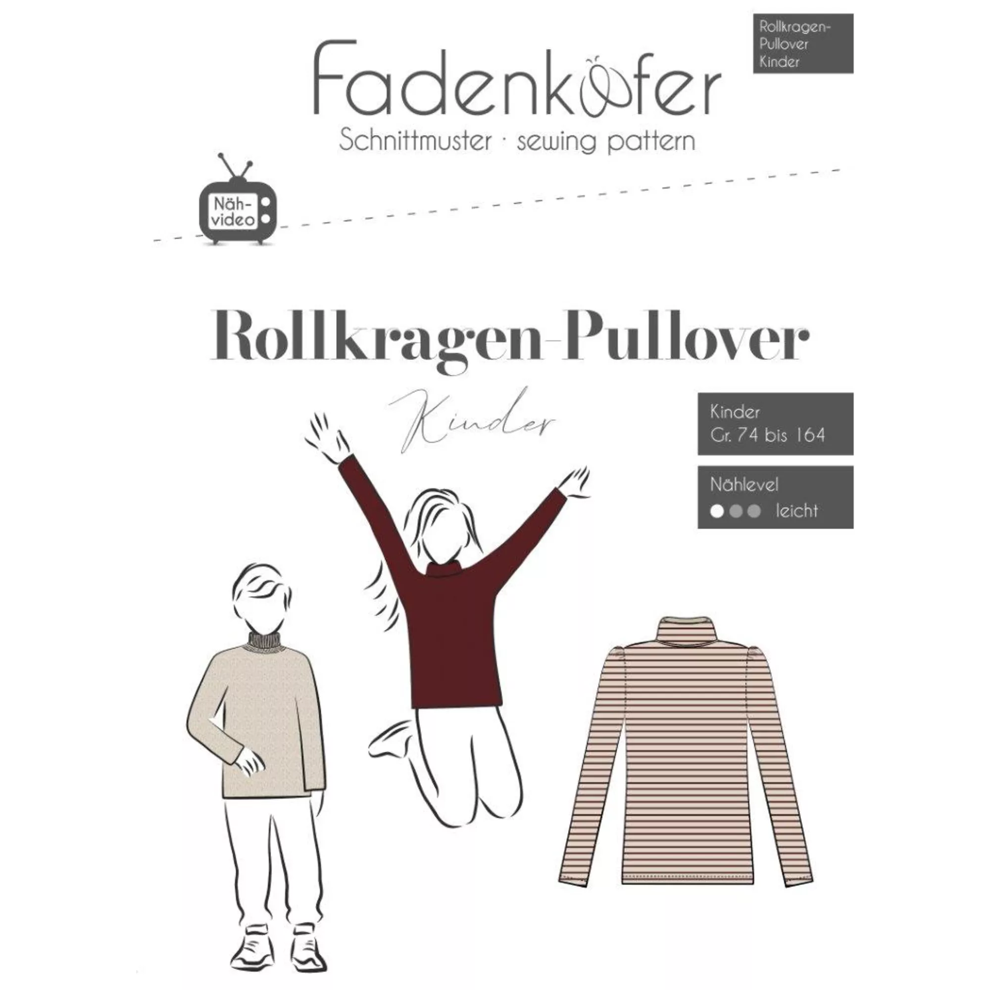 Fadenkäfer Papierschnittmuster Rollkragen-Pullover
