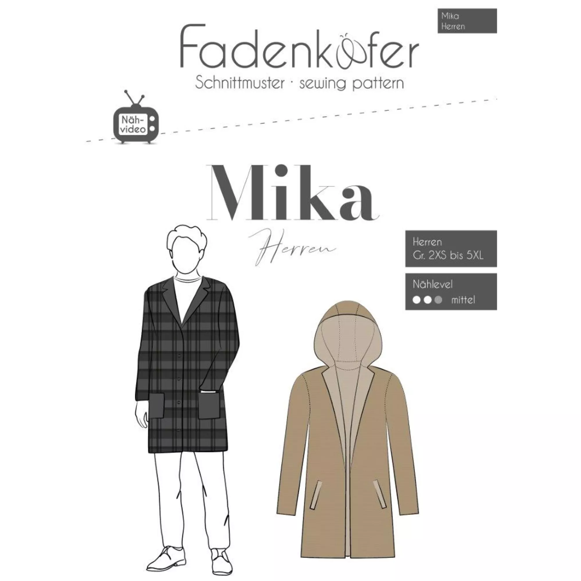 Fadenkäfer Papierschnittmuster Mantel Mika