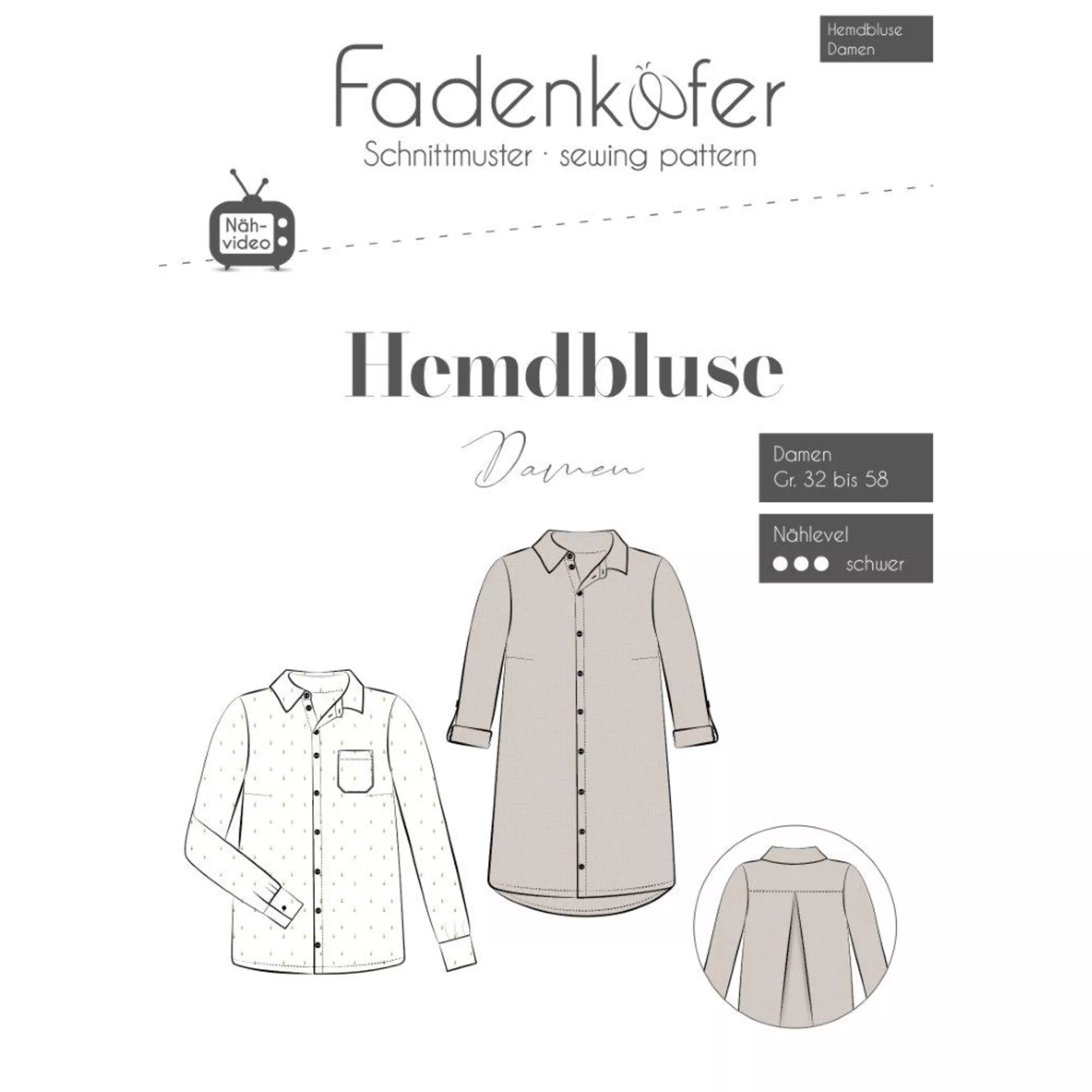 Fadenkäfer Papierschnittmuster Hemdbluse
