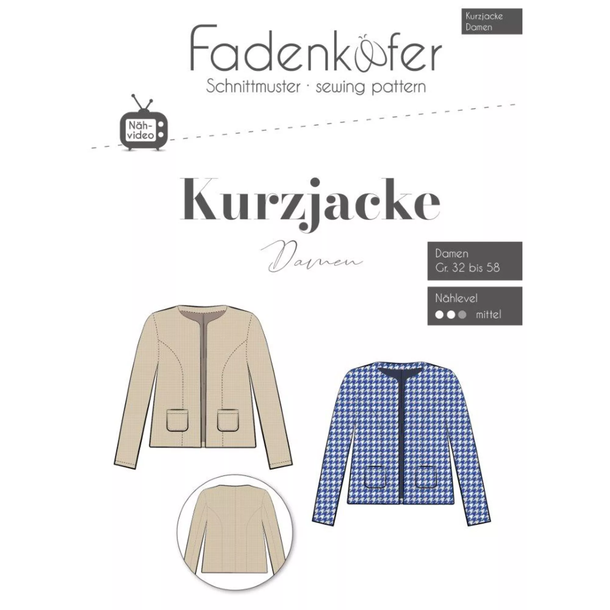 Fadenkäfer Papierschnittmuster Kurzjacke