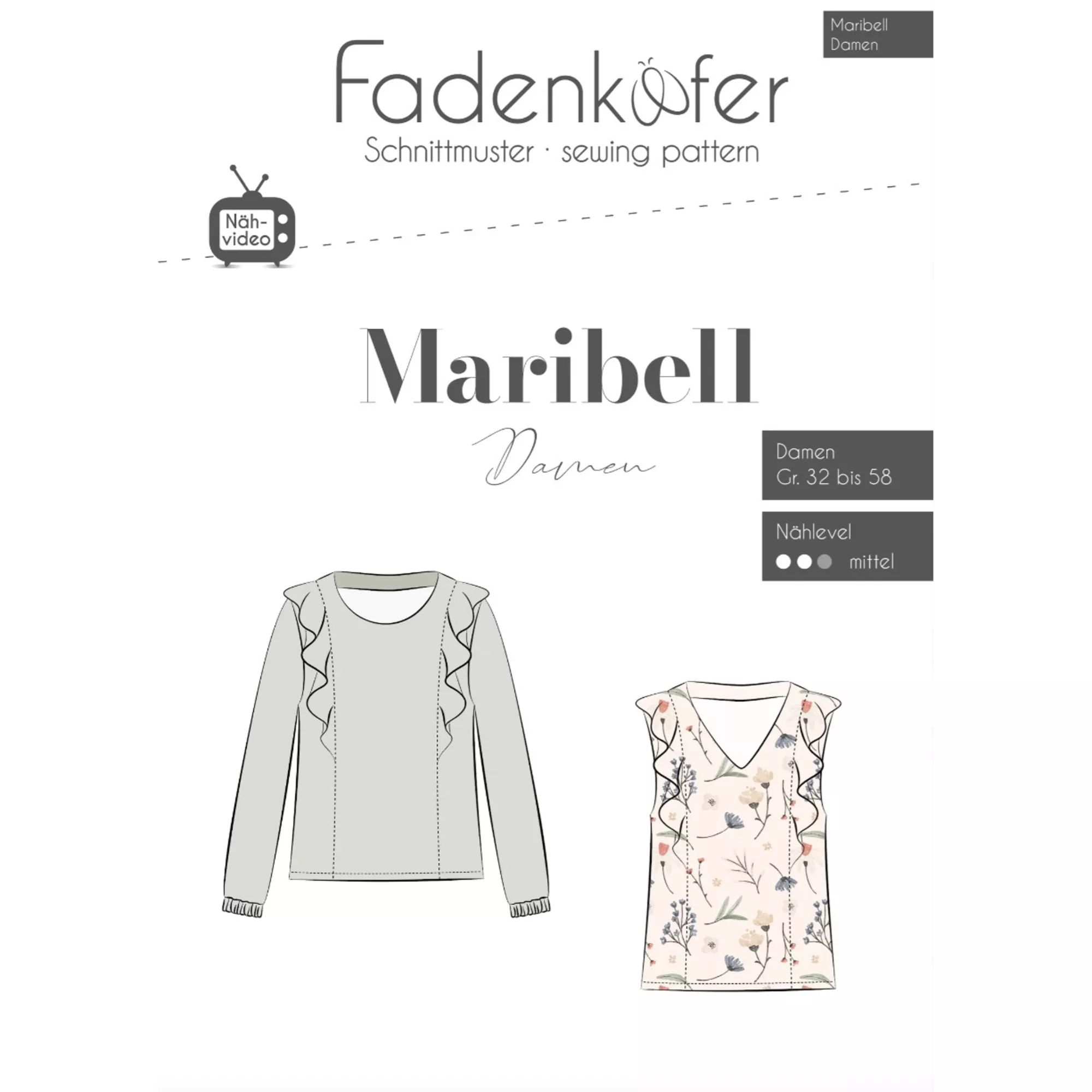 Fadenkäfer Papierschnittmuster Maribell