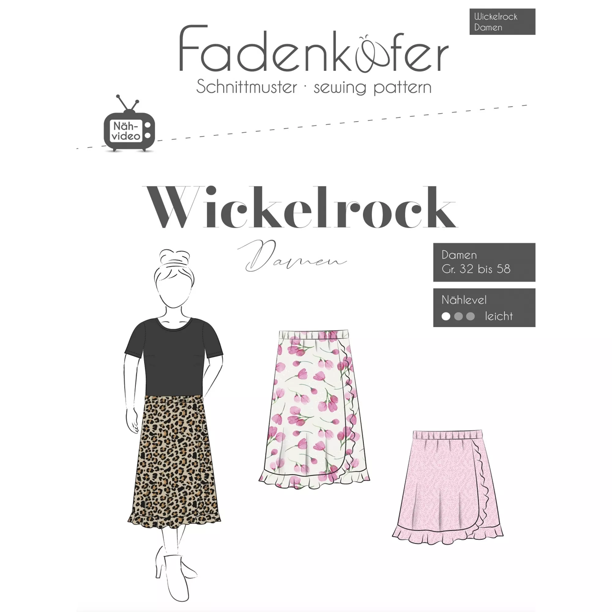 Fadenkäfer Papierschnittmuster Wickelrock