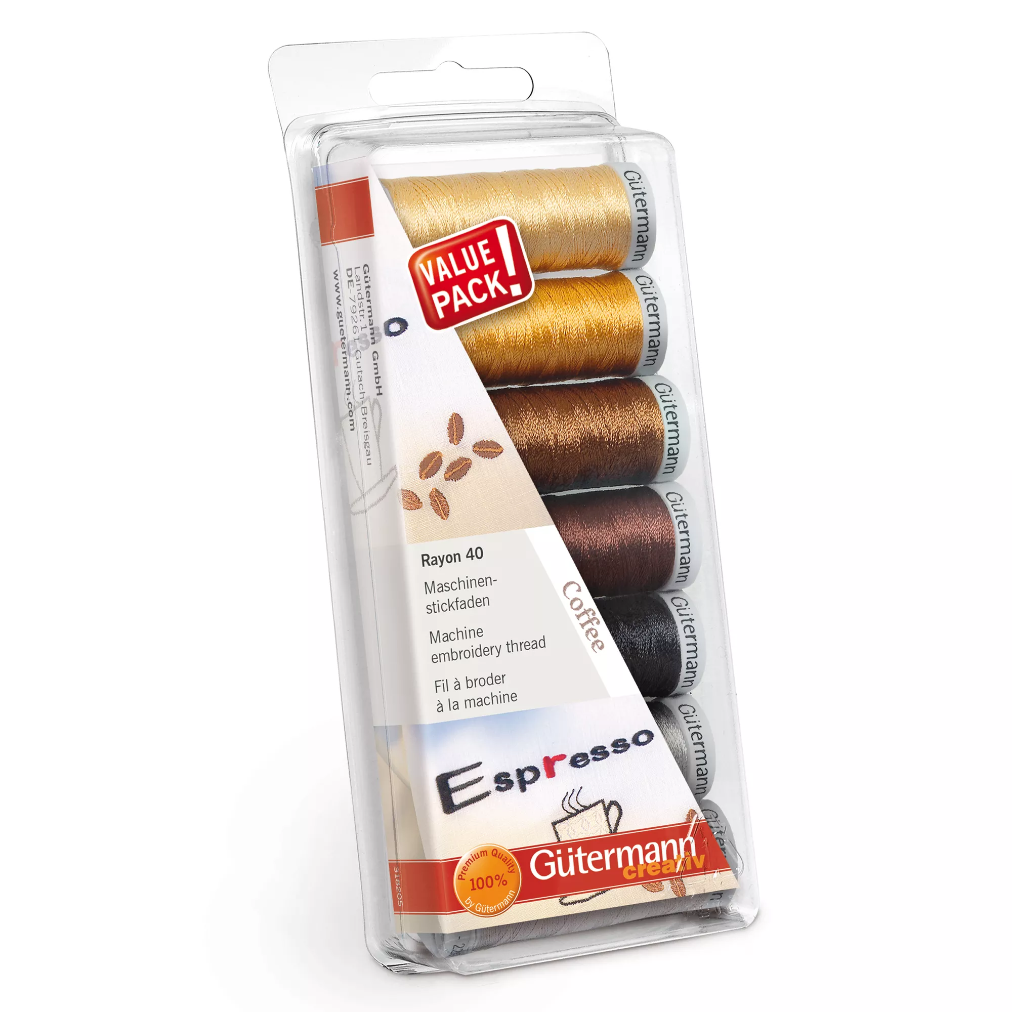 Gütermann Nähfaden-Set Rayon 40, Coffee