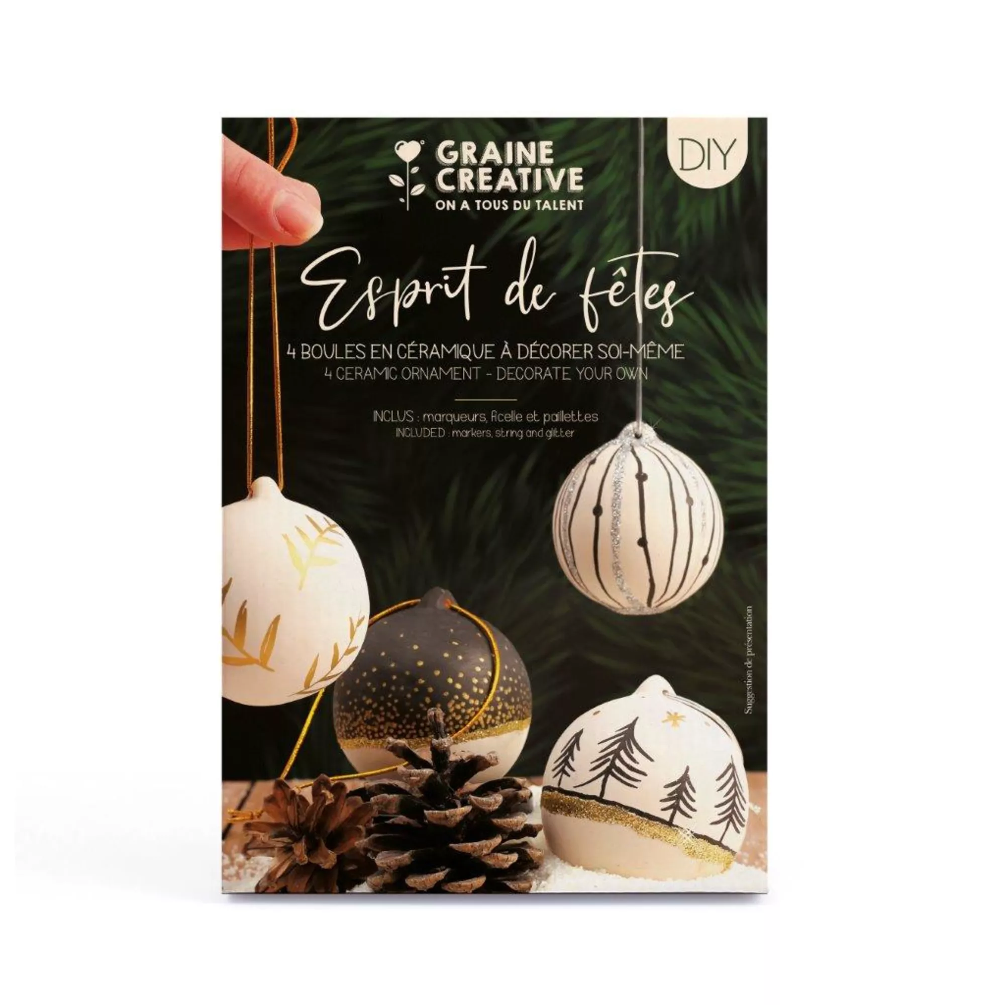 Graine Créative Keramik-Set X´mas-Kugel