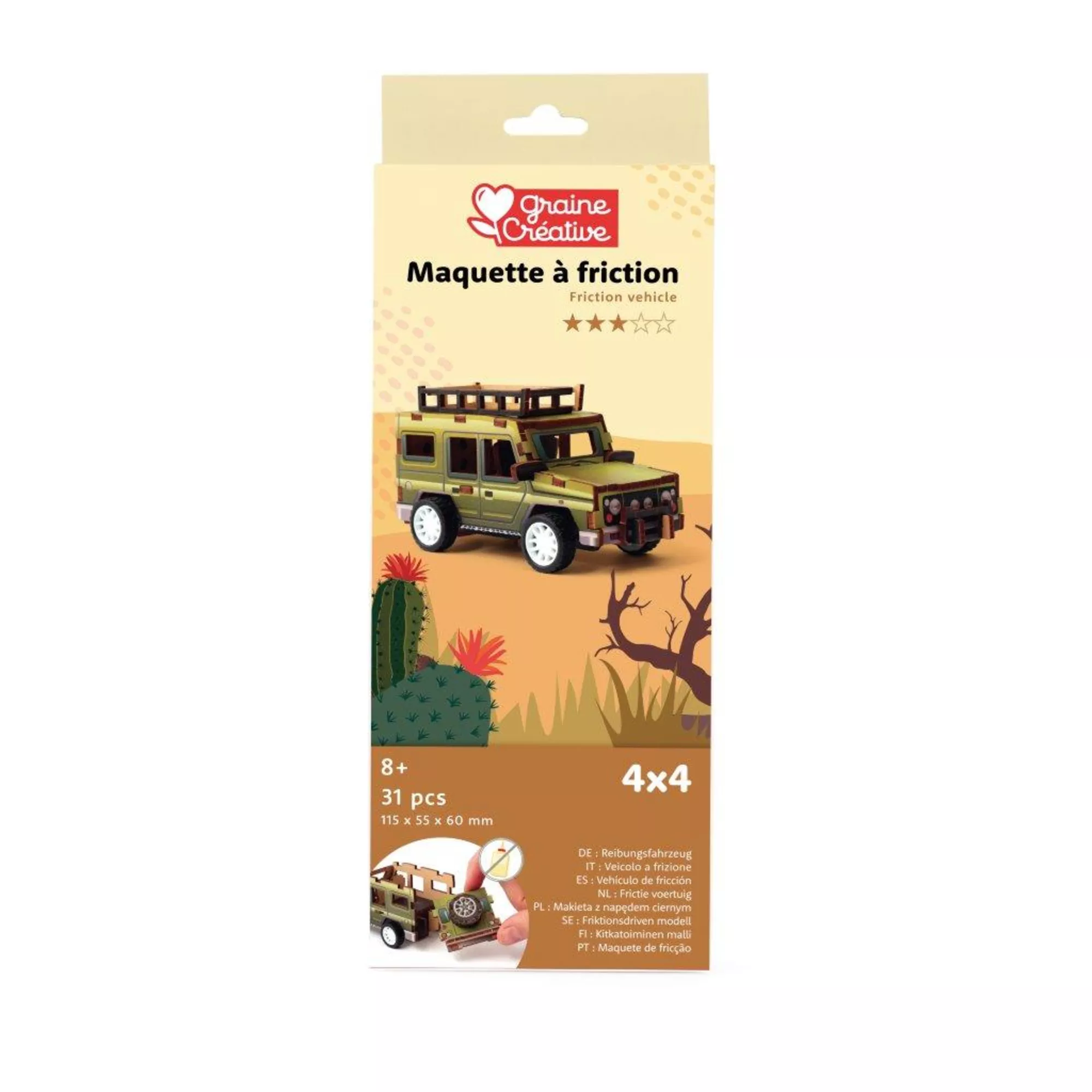 Graine Créative 3D-Holzmodell, Jeep