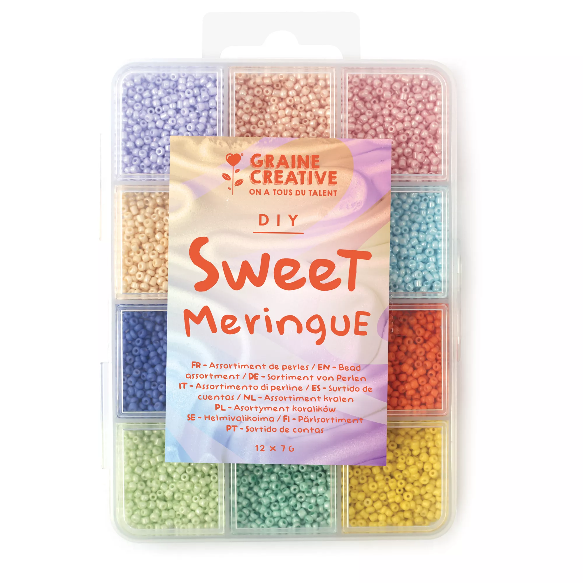 Graine Créative Perlen Set 12 Farben - Sweet Meringue