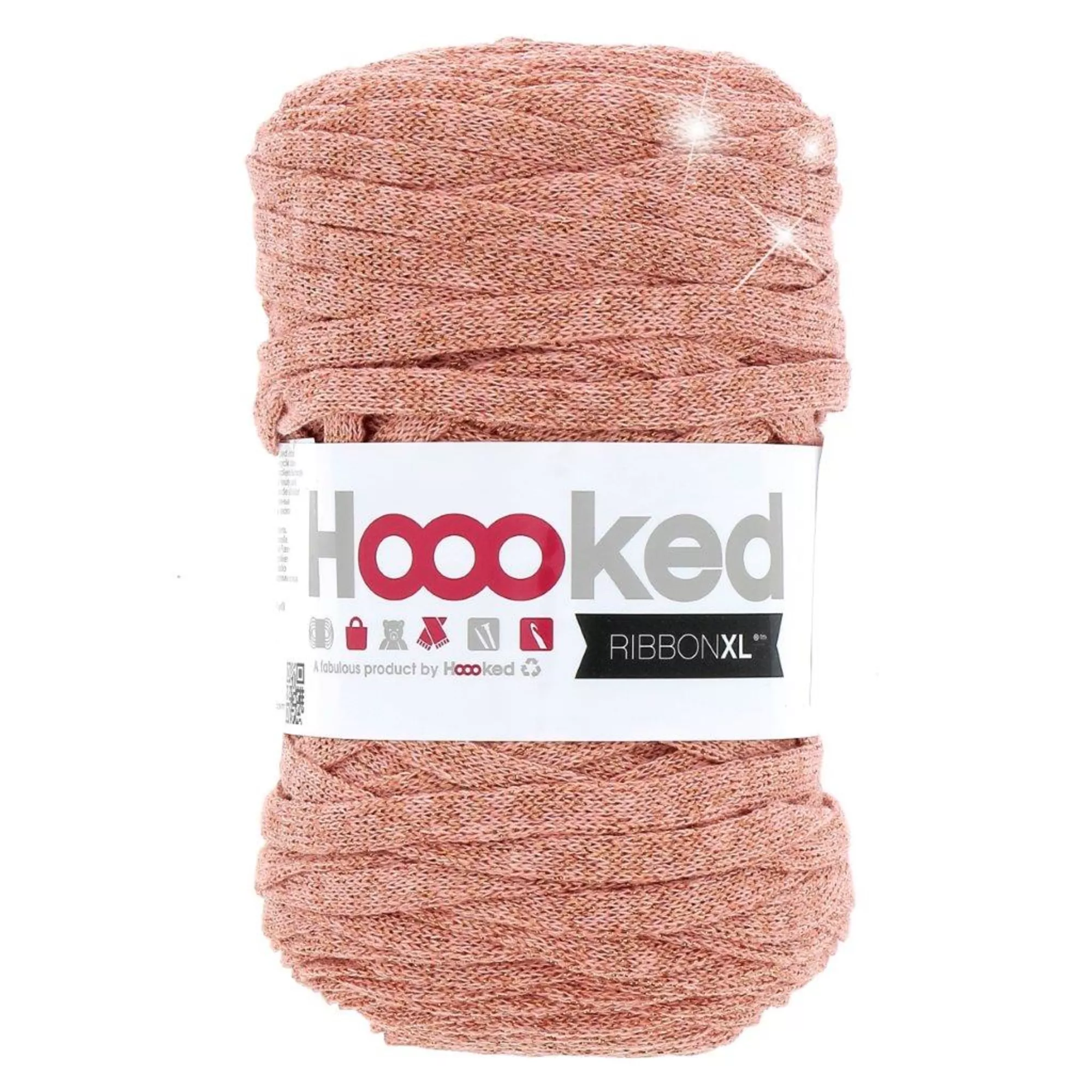 Hoooked RibbonXL, Lurex, Rose Gold