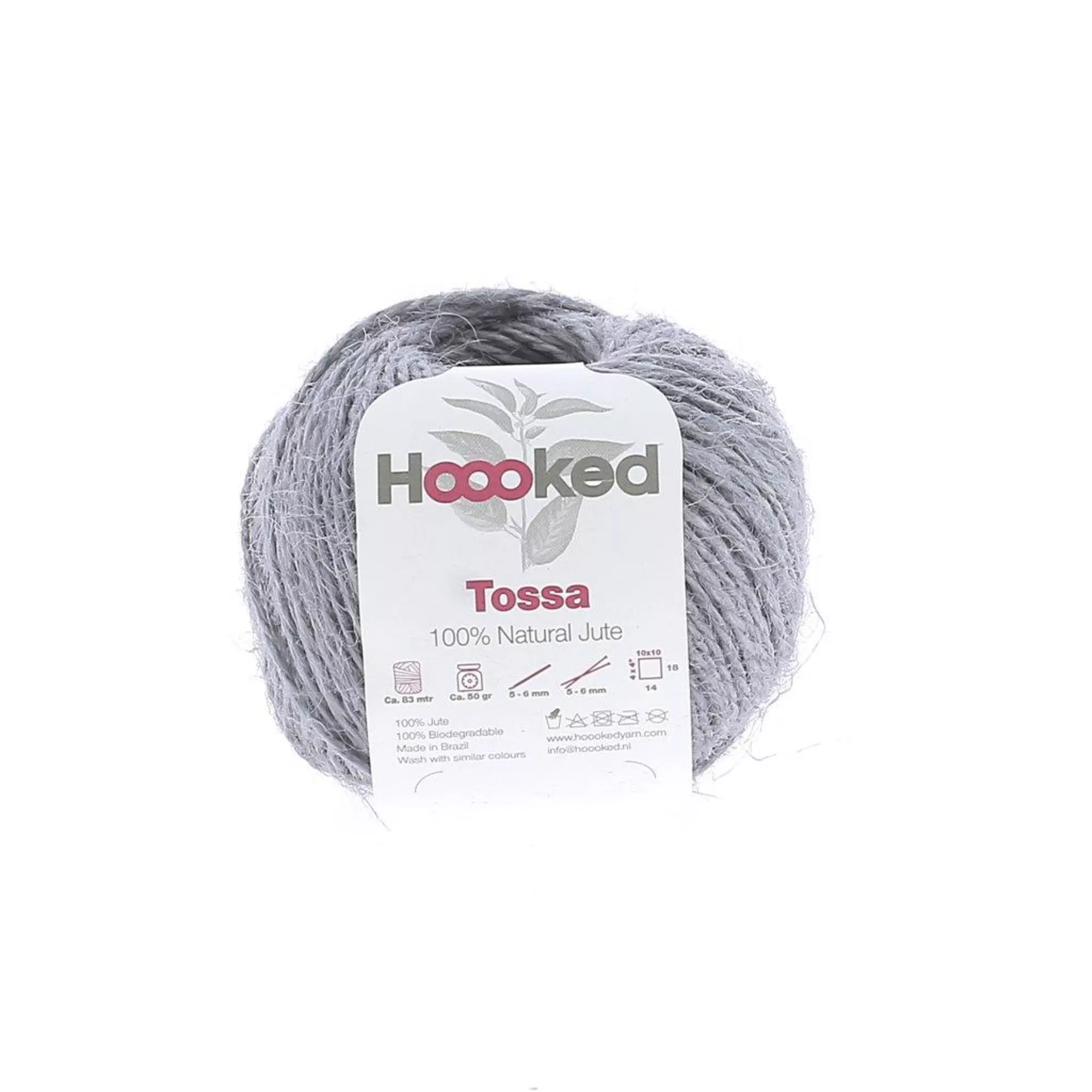 Hoooked Natural Jute Tossa, Grey Mist