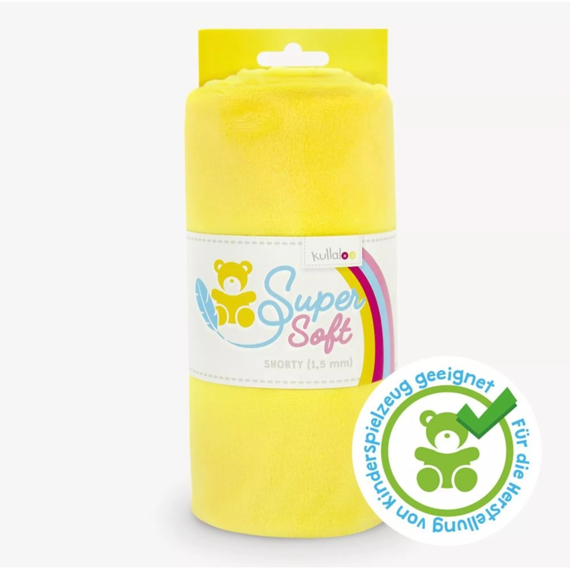 Kullaloo Plüschstoff Shorty, gelb