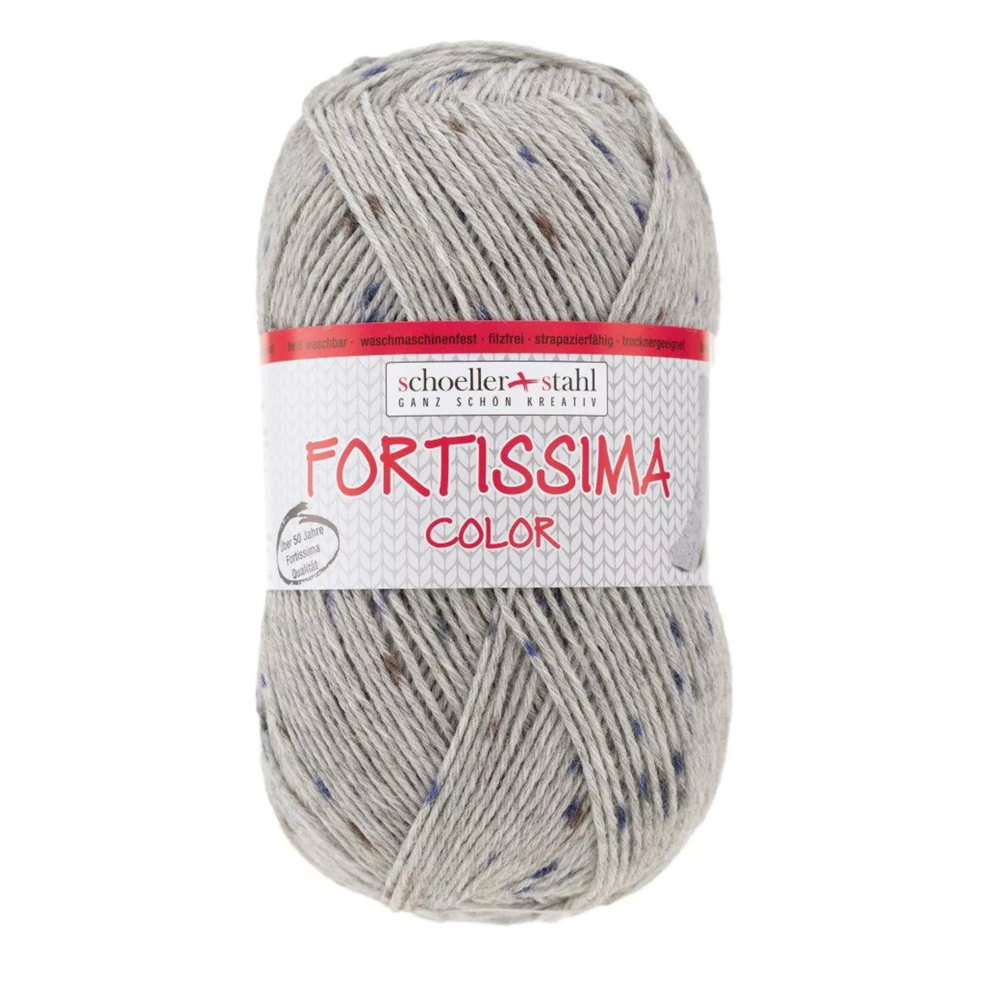 Schoeller Stahl Fortissima 4f Tweed hellgrau