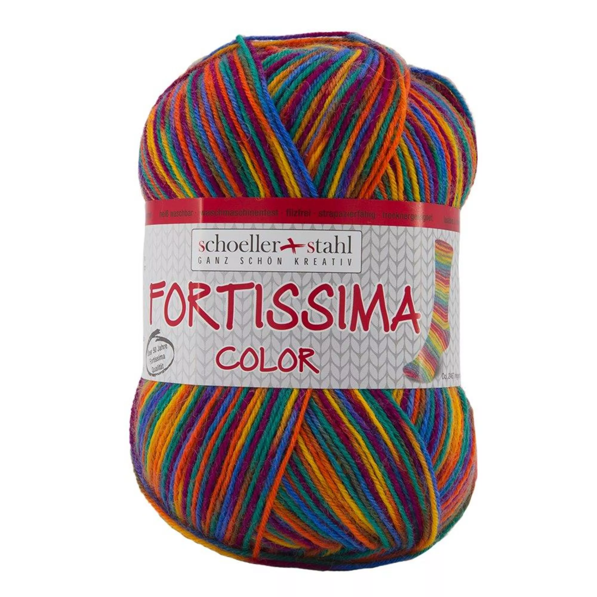 Schoeller Stahl Fortissima Socka 4f Color lampion