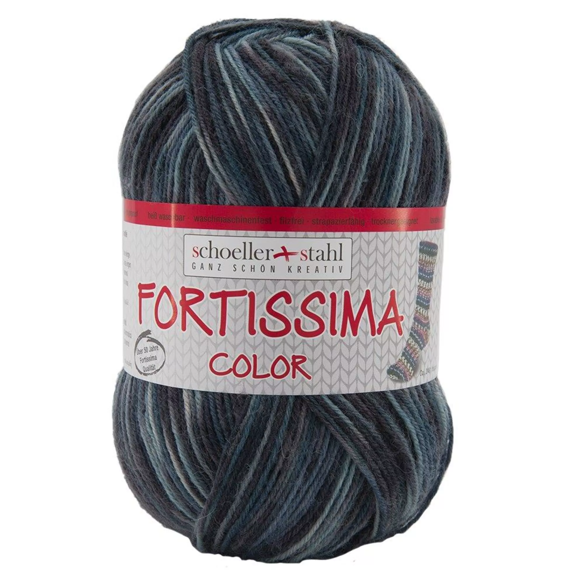 Schoeller Stahl Fortissima Socka 4f Color stein