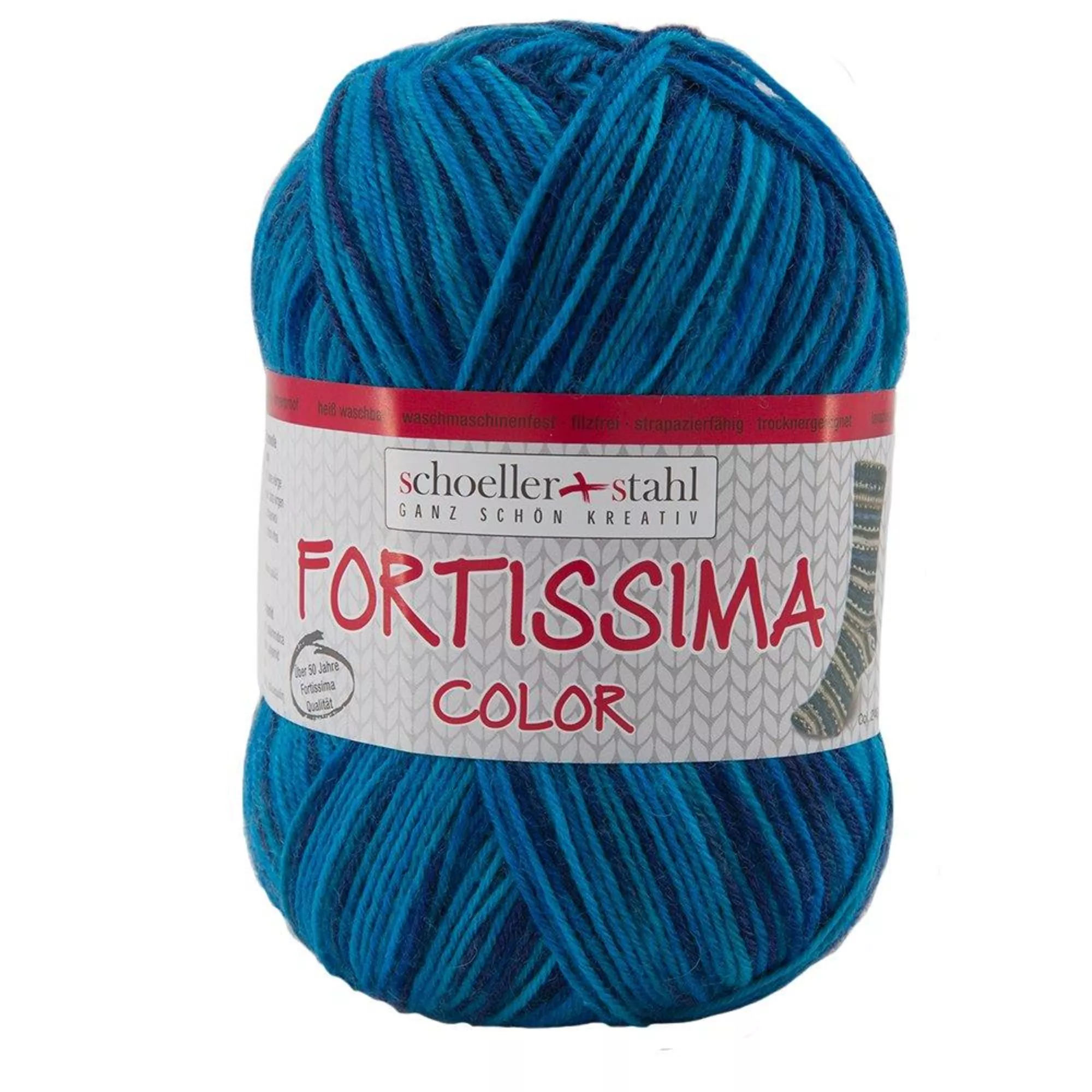Schoeller Stahl Fortissima Socka 4f Color lagune