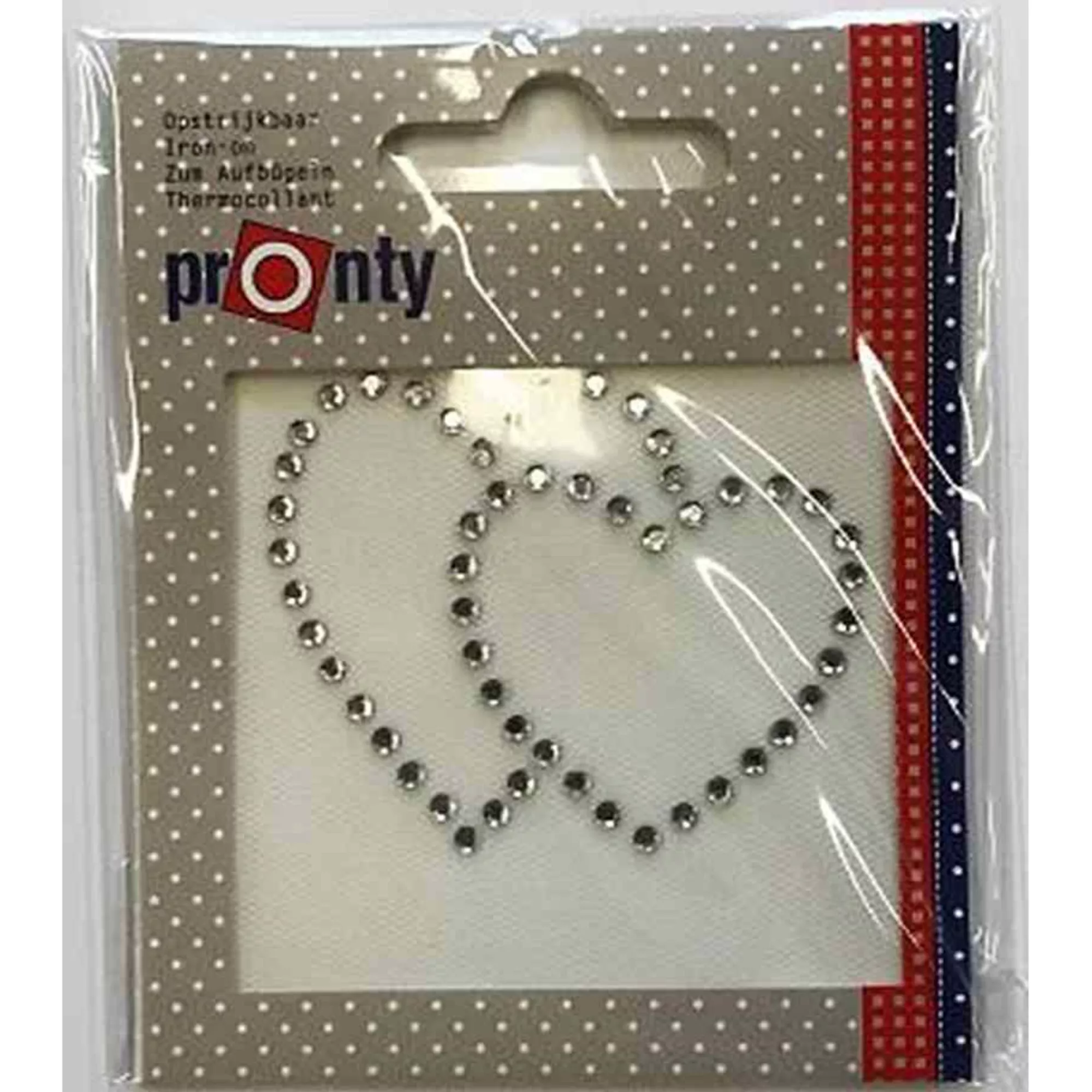 Pronty Applikation Strass, zwei Herzen