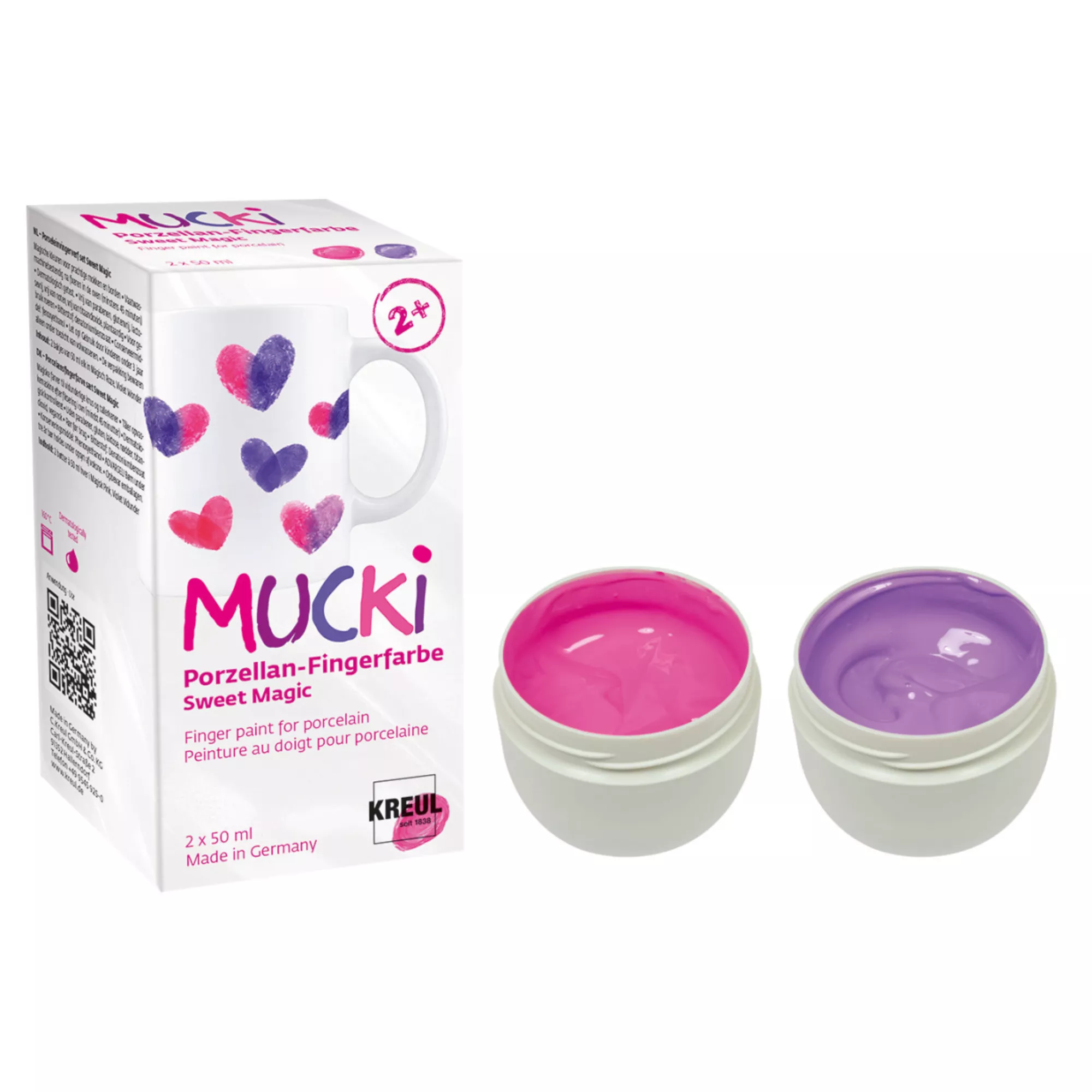 KREUL MUCKI Porzellan-Fingerfarbe Set Sweet Magic