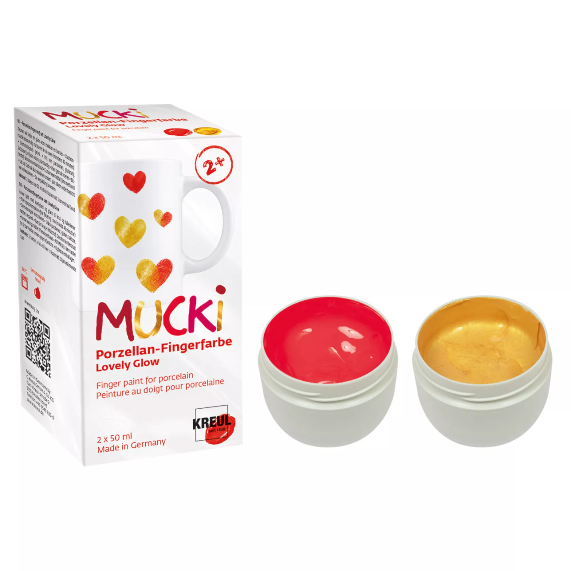 KREUL MUCKI Porzellan-Fingerfarbe Set Lovely Glow