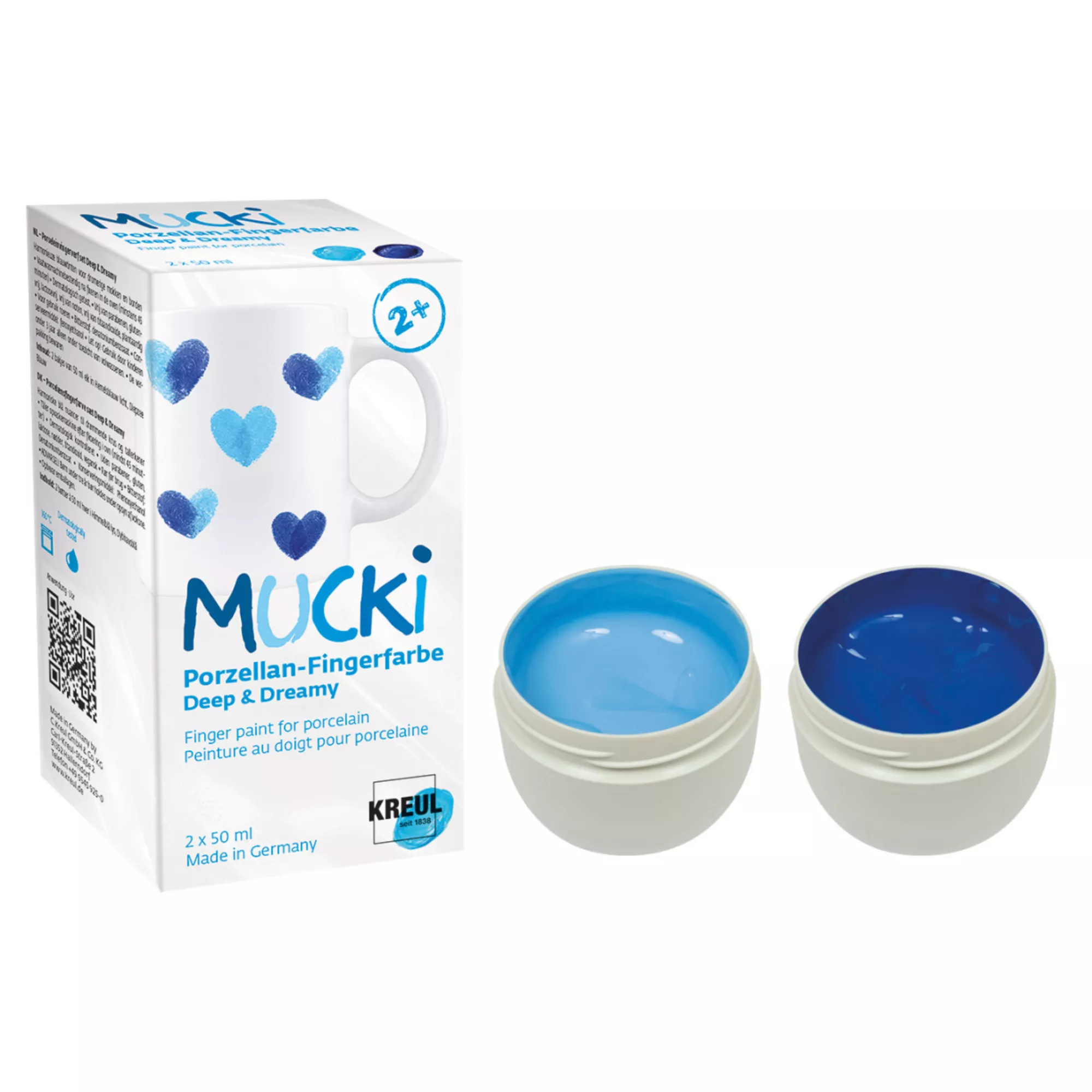 KREUL MUCKI Porzellan-Fingerfarbe Set Deep & Dreamy