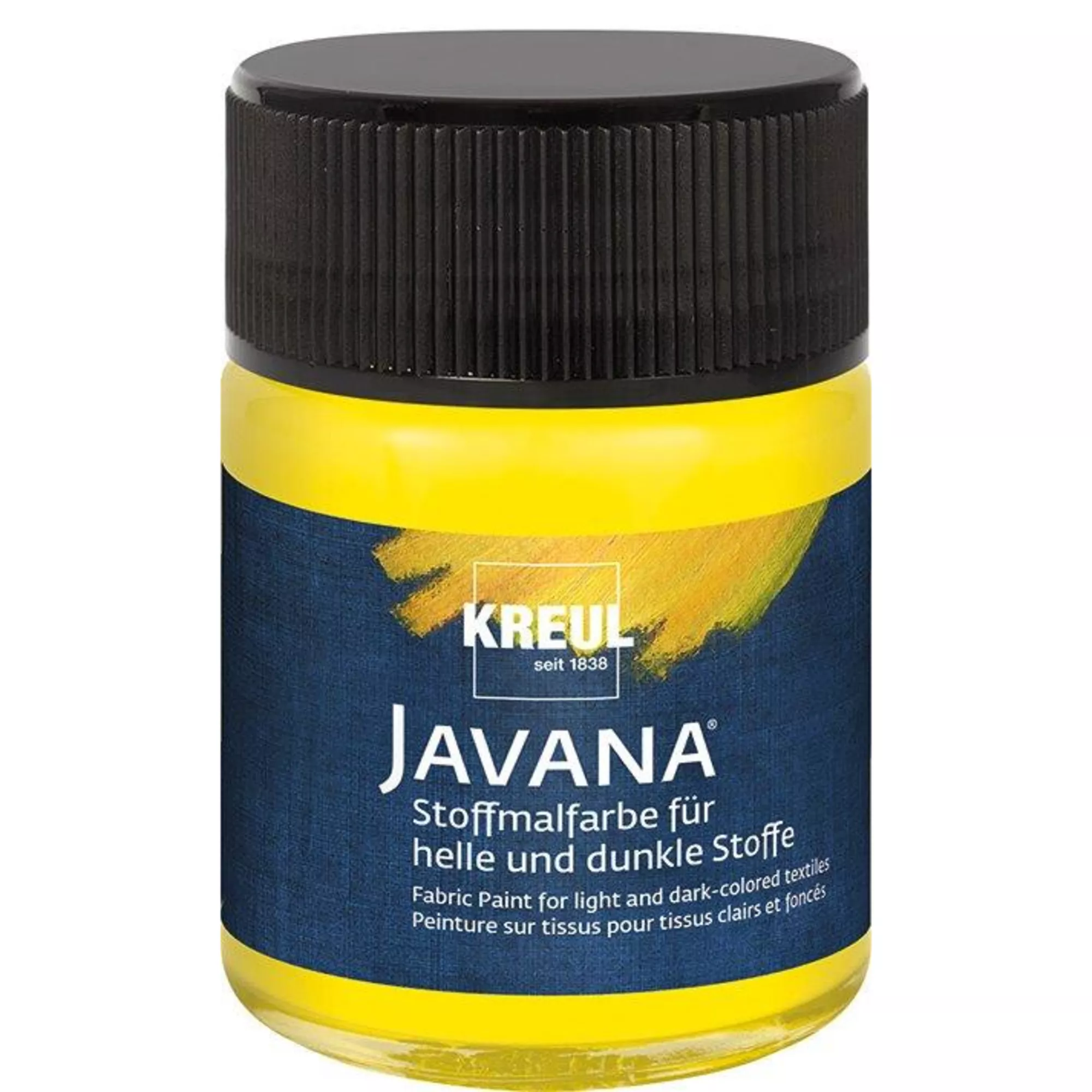 KREUL Javana Stoffmalfarbe für helle und dunkle Stoffe Gelb