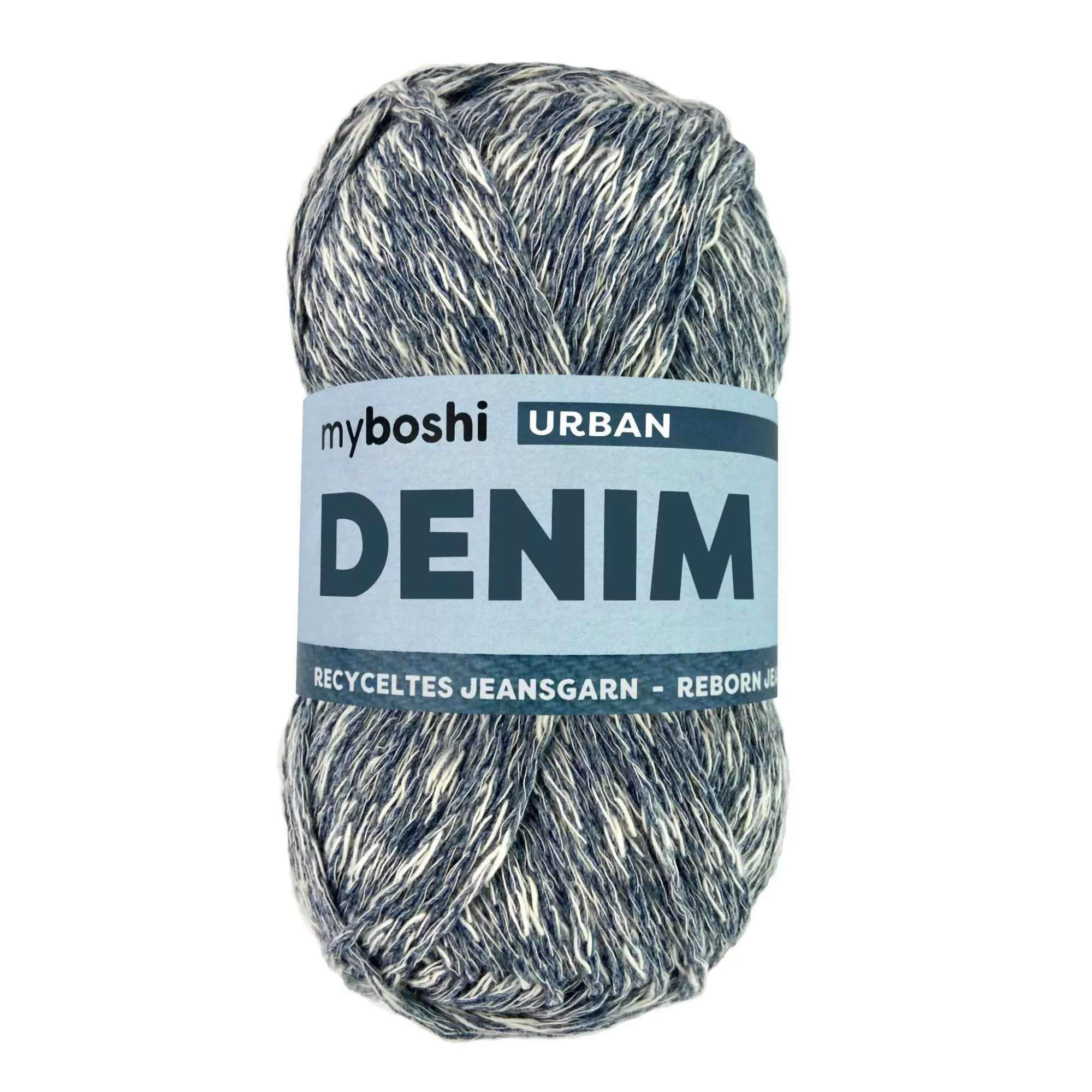 myboshi Wolle Denim Urban, mittelblau gesprenkelt
