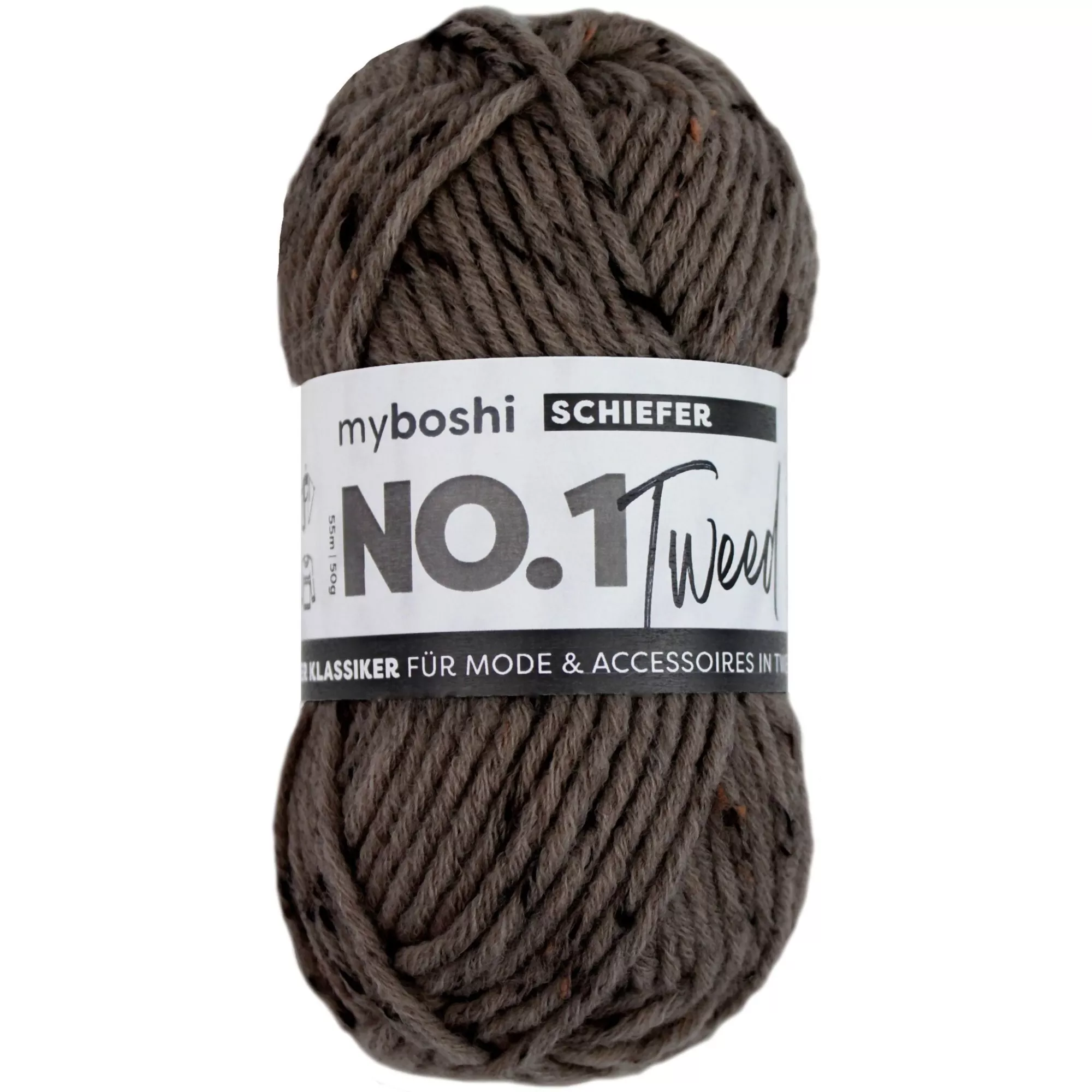 myboshi Wolle Nr. 1 Tweed Schiefer, braun