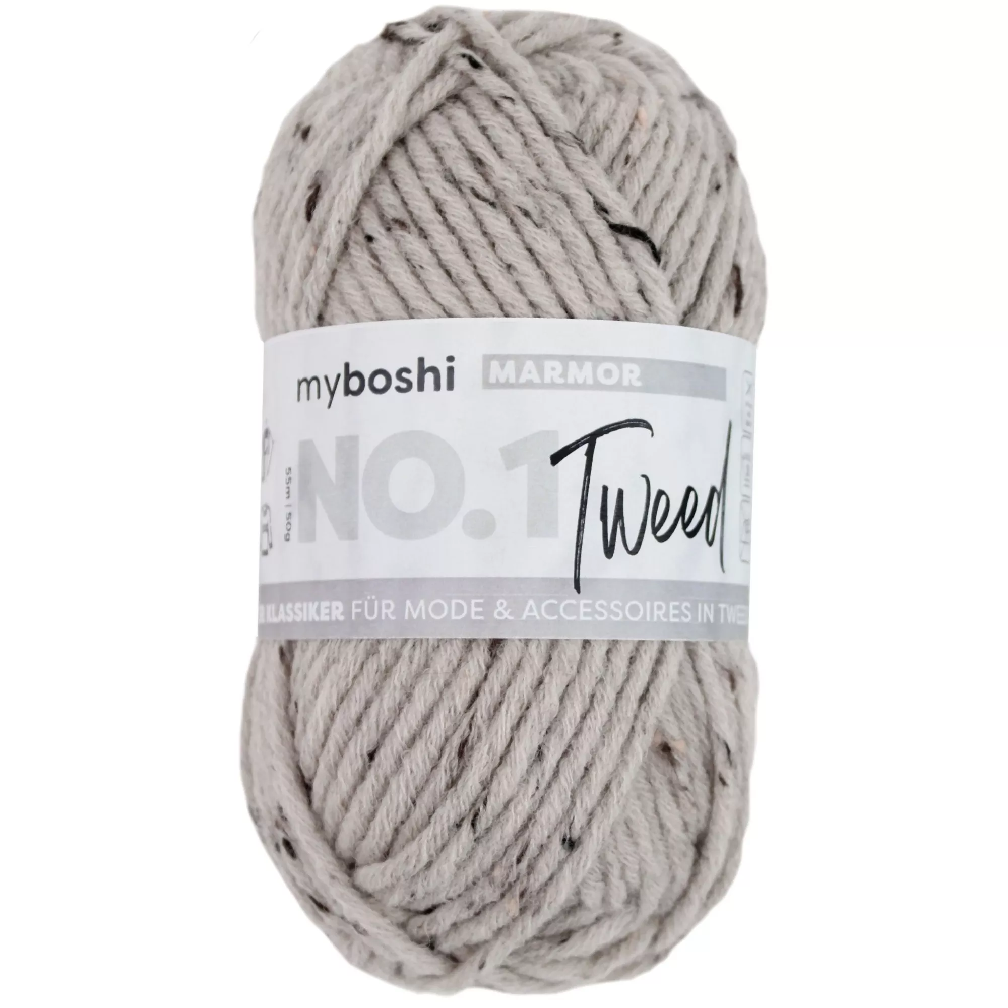 myboshi Wolle Nr. 1 Tweed Marmor, grau