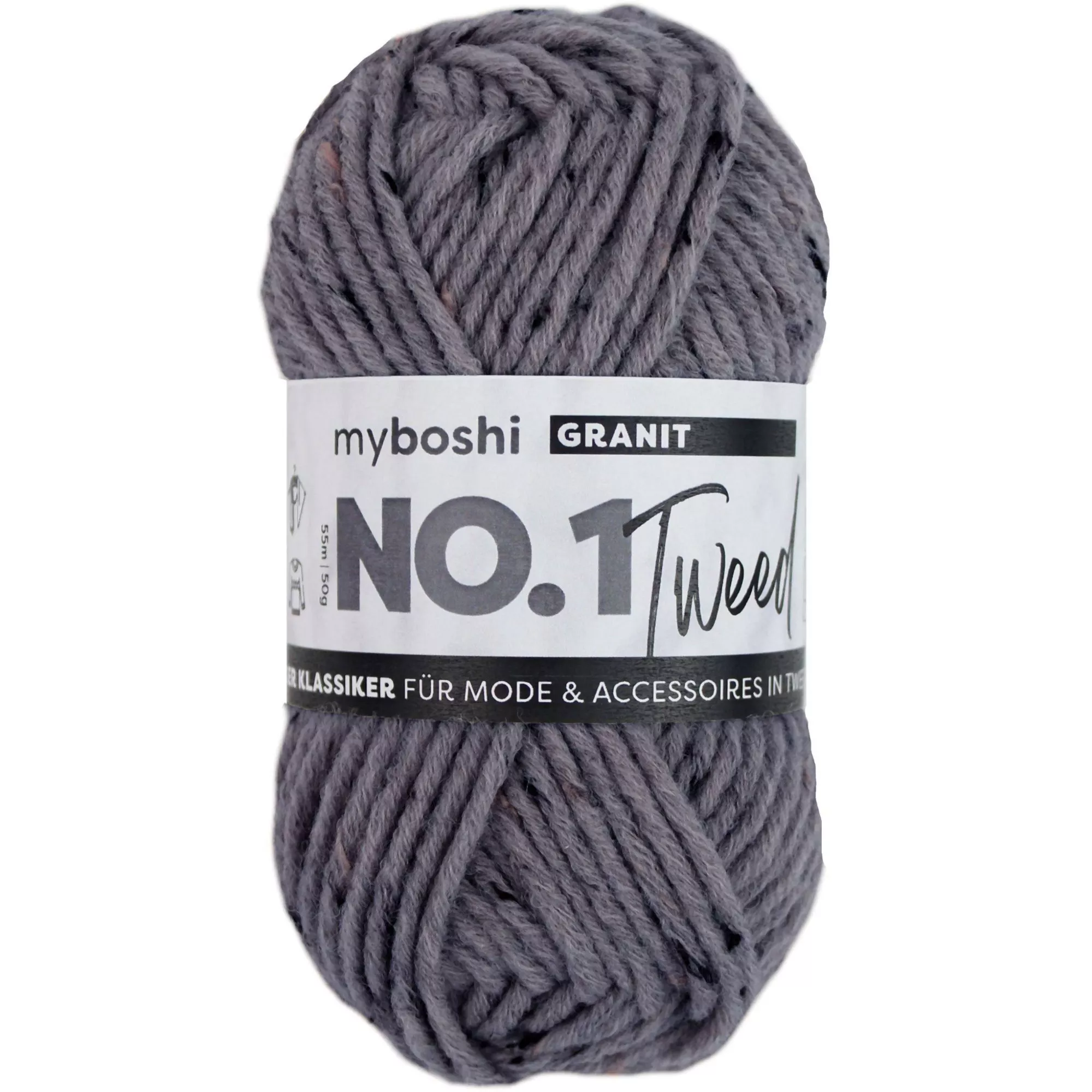 myboshi Wolle Nr. 1 Tweed Granit, grau
