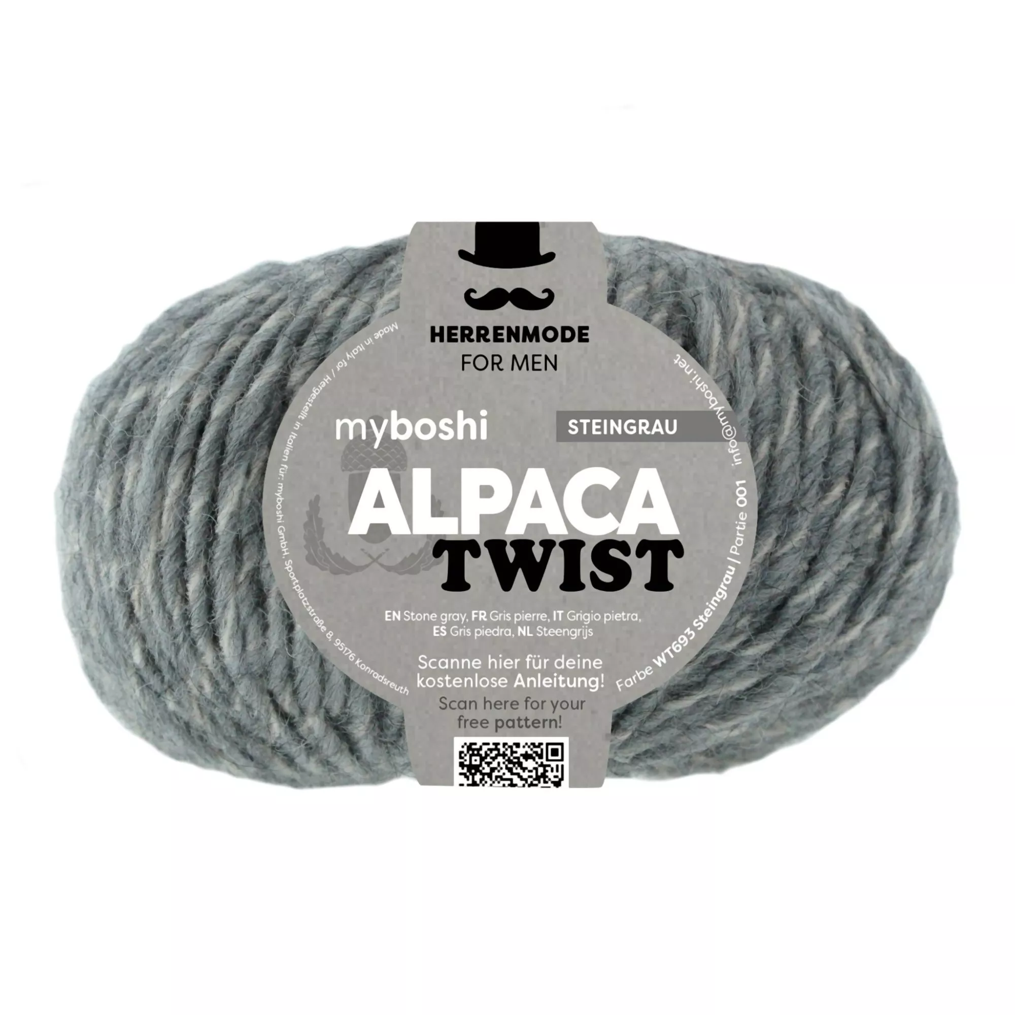 myboshi Wolle Alpaca Twist Steingrau