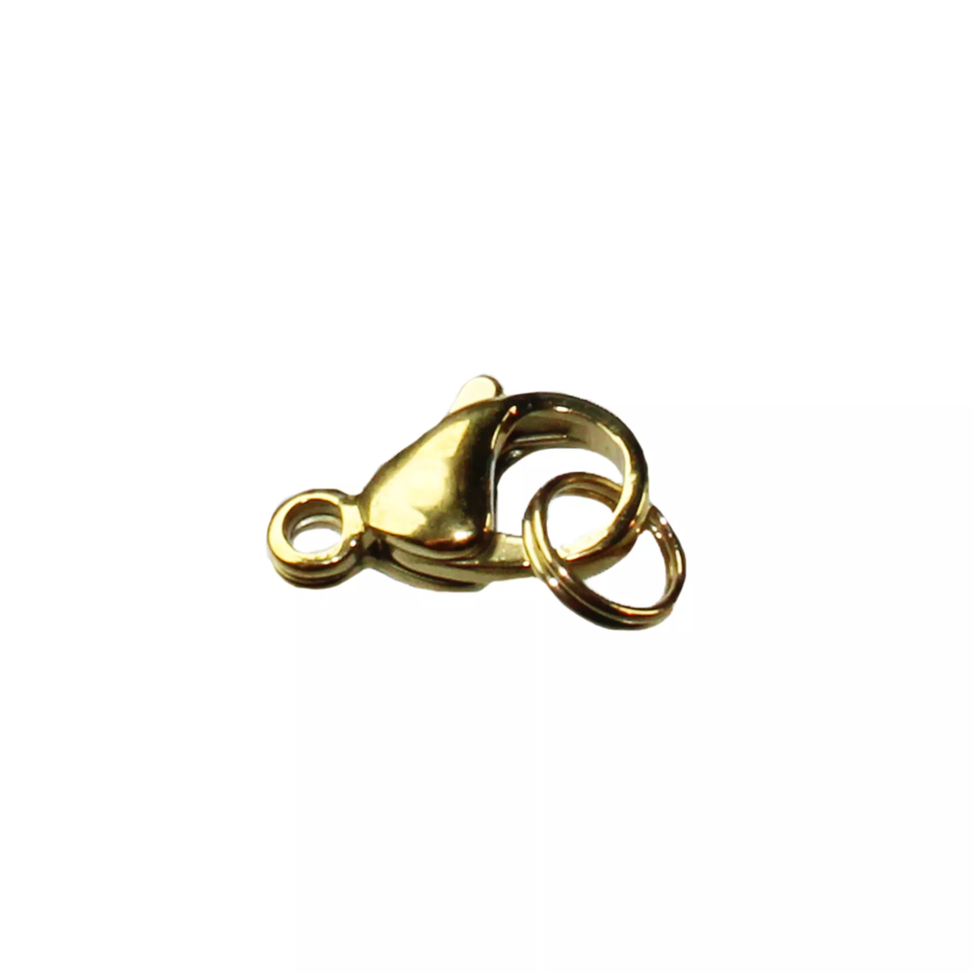 Pracht Edelstahl Karabiner mit Spaltring goldfarbig