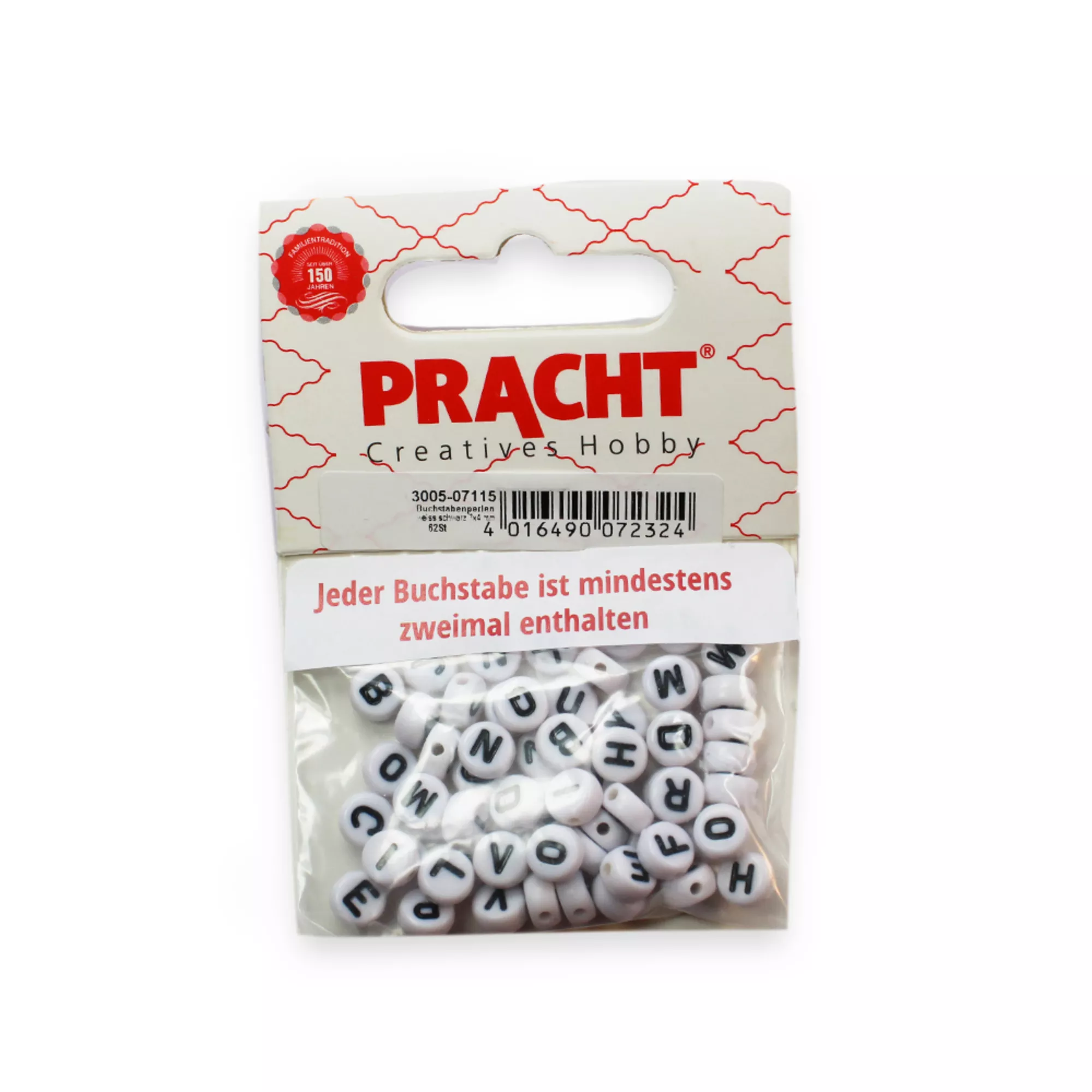 Pracht Buchstabenperlen weiss schwarz