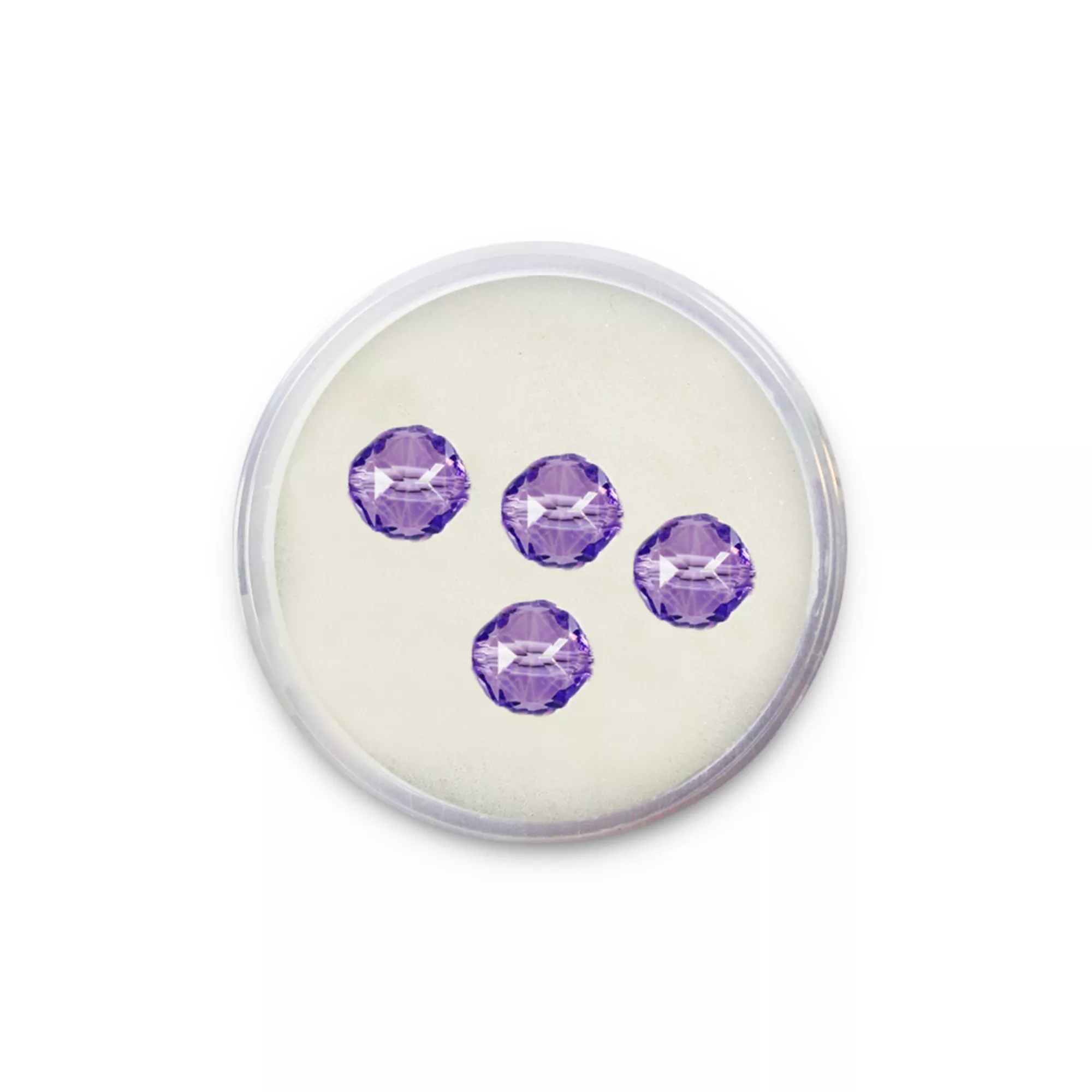 Pracht Glasschliffperlen rund transparent violett