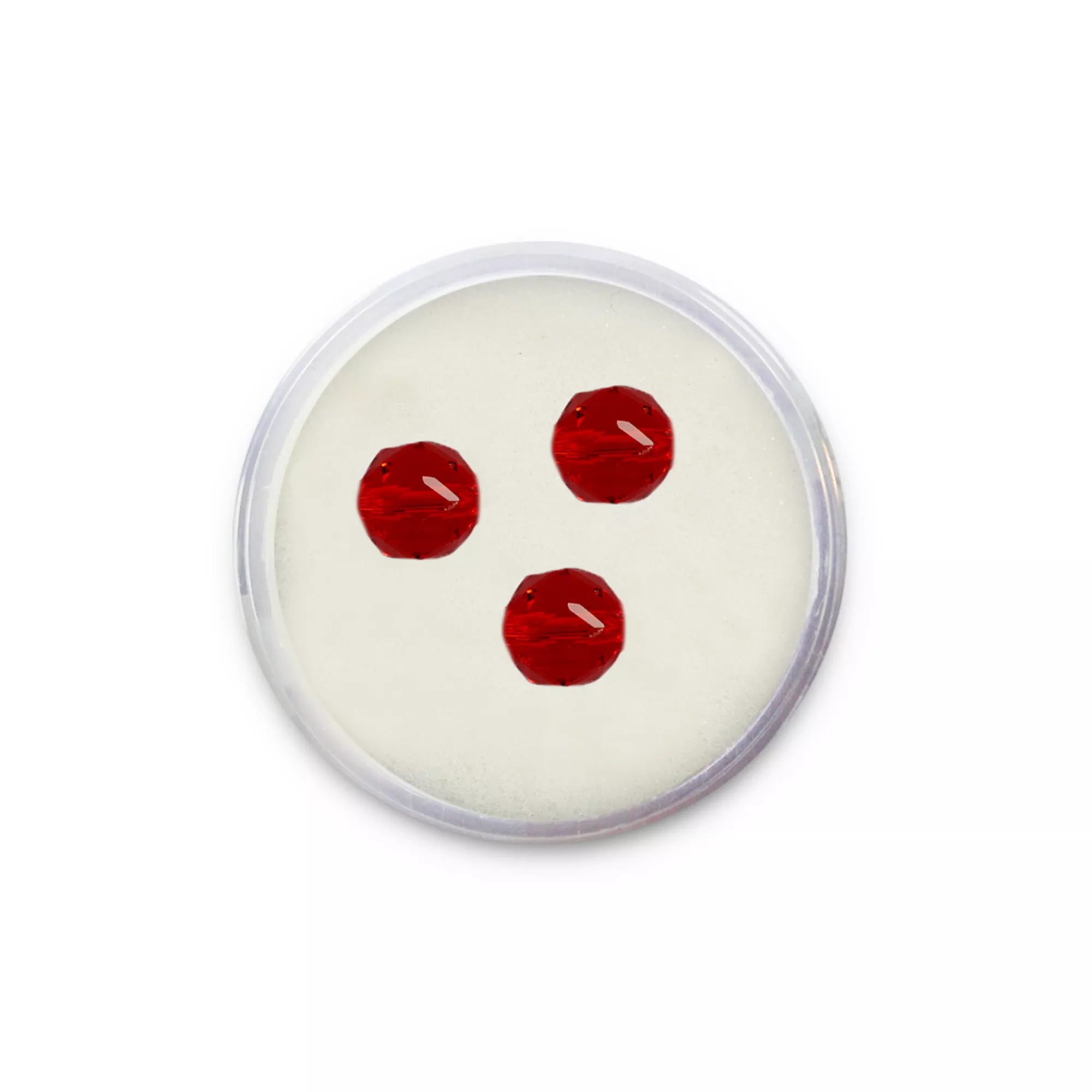 Pracht Glasschliffperlen rund transparent rot