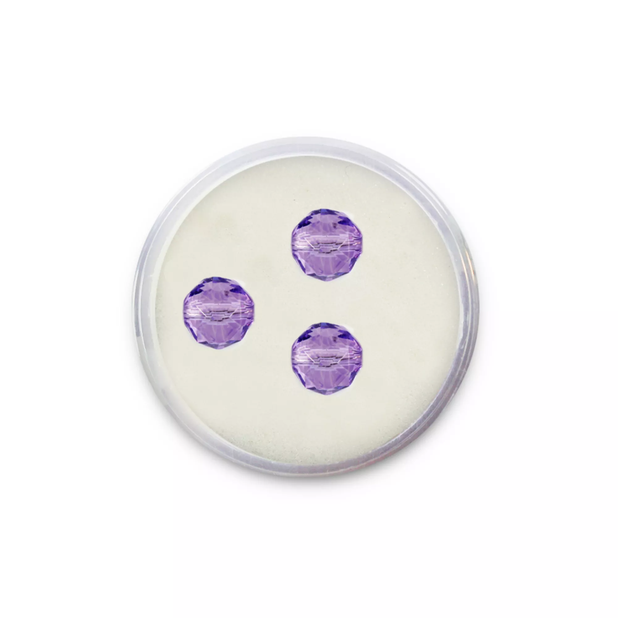 Pracht Glasschliffperlen rund transparent violett
