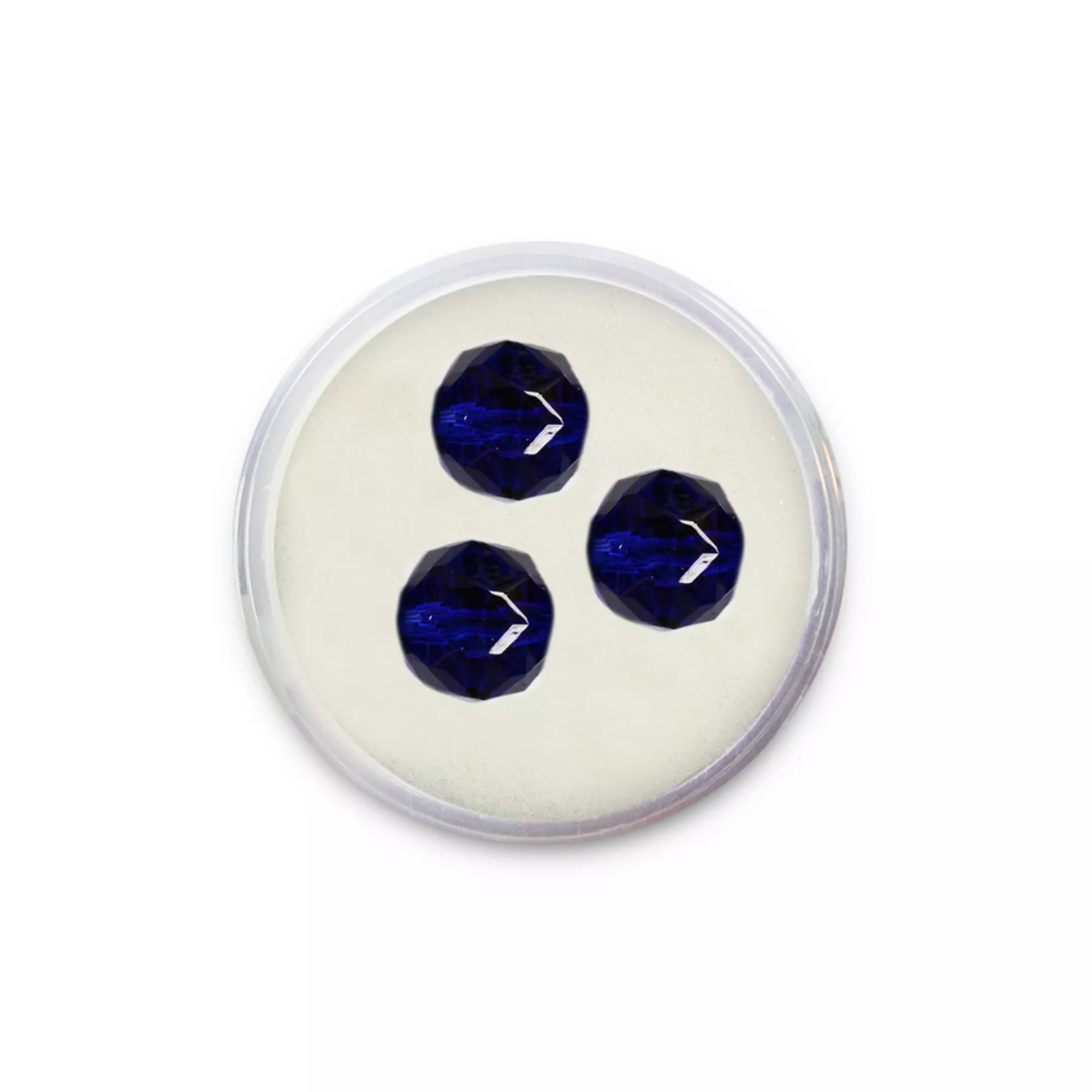 Pracht Glasschliffperlen rund transparent d´blau
