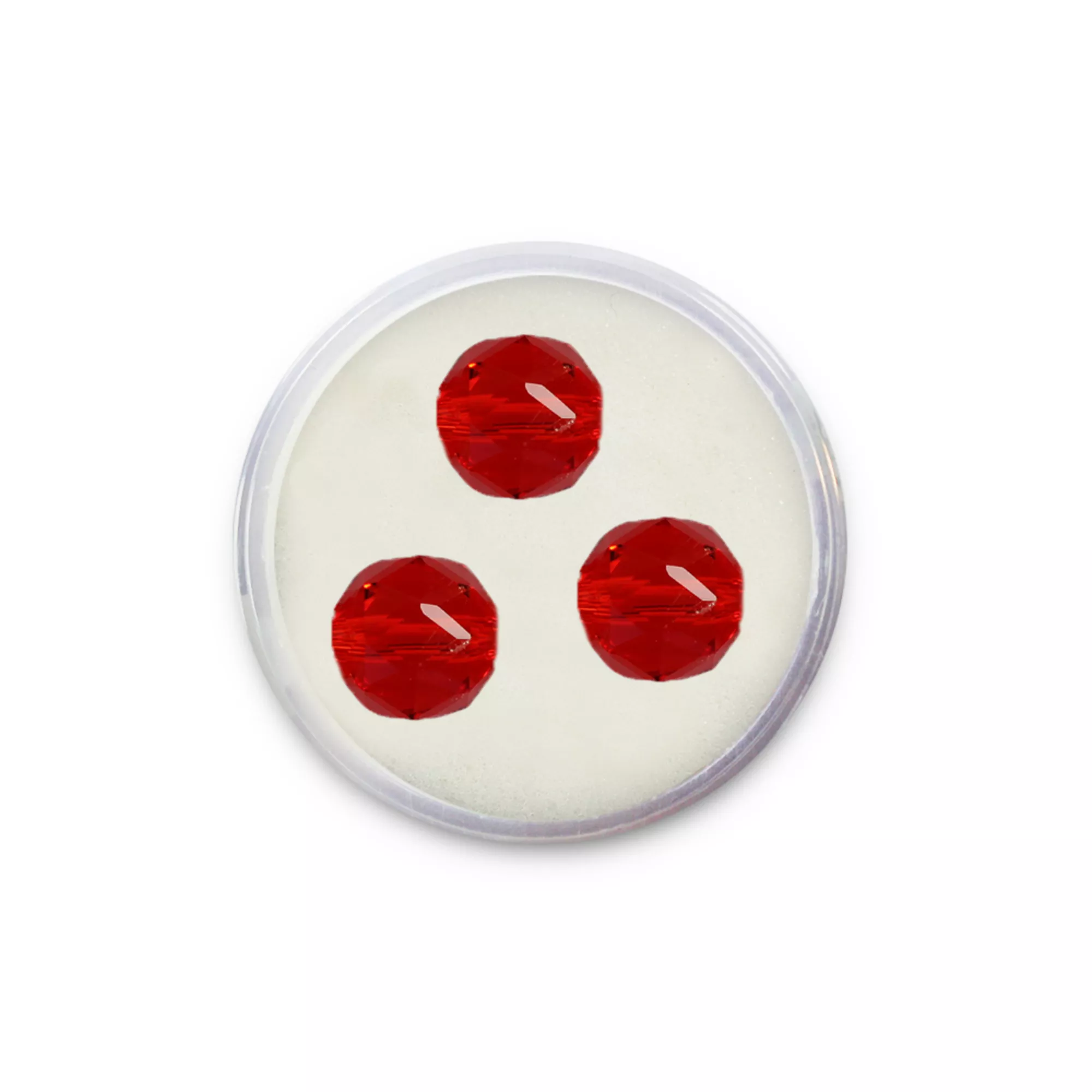 Pracht Glasschliffperlen rund transparent rot