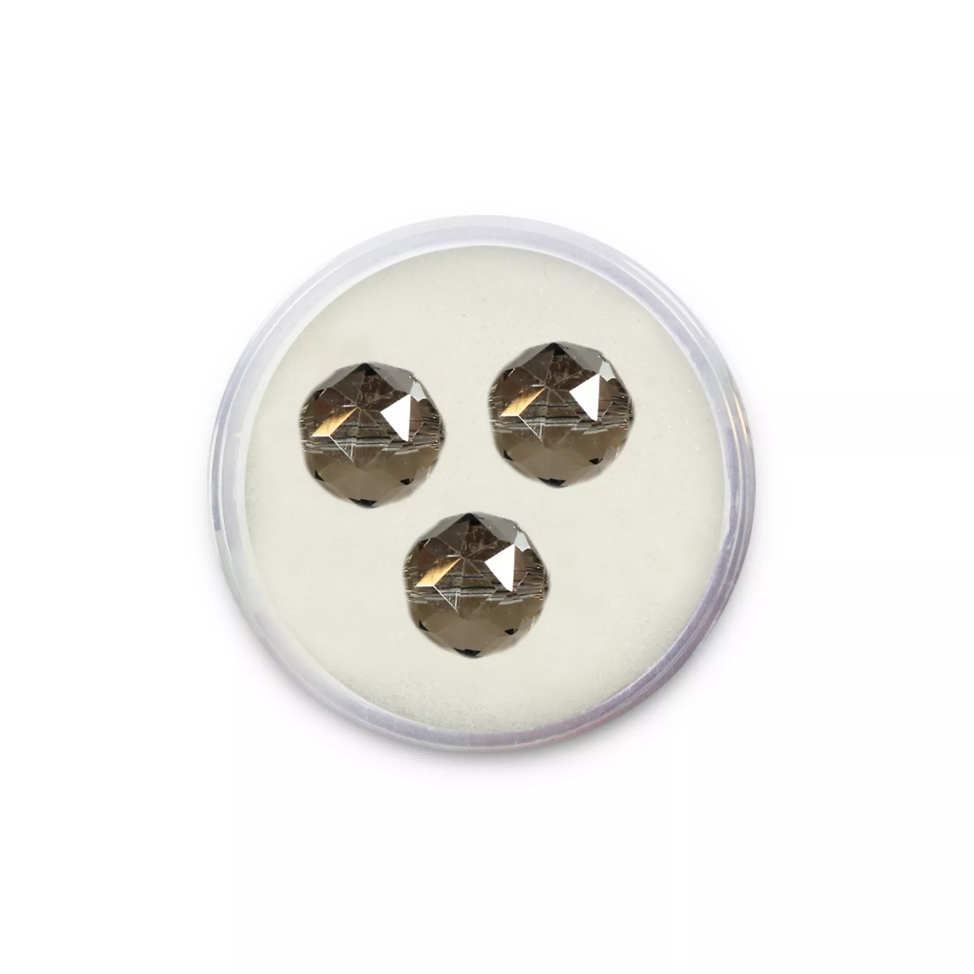 Pracht Glasschliffperlen rund transparent grau
