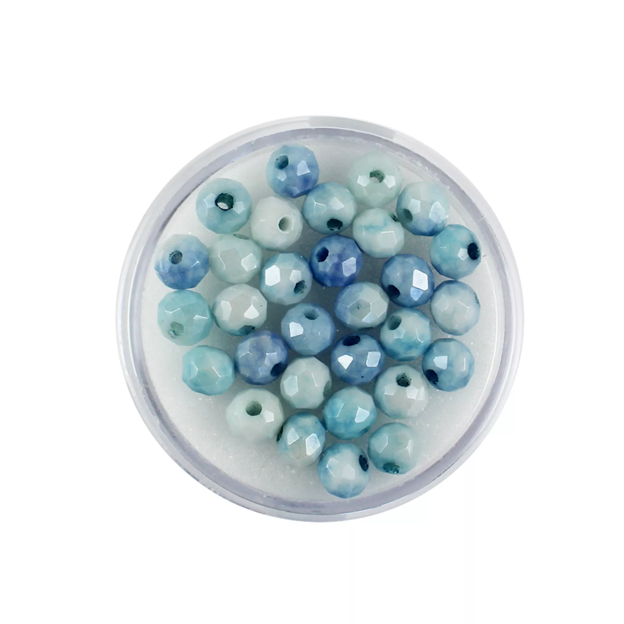 Pracht Glasschliffperlen Briolette hellblau mix