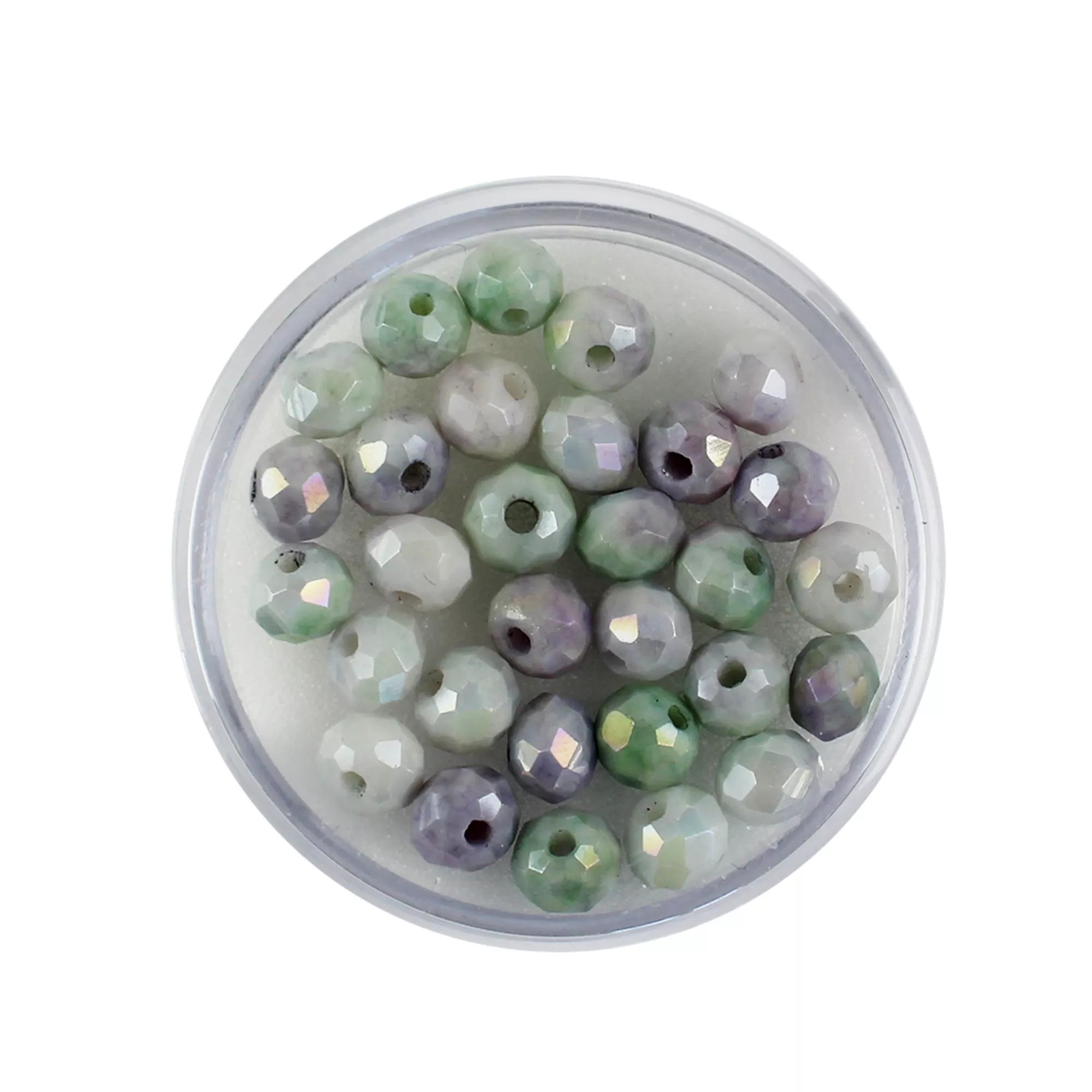 Pracht Glasschliffperlen Briolette natur-lila mix