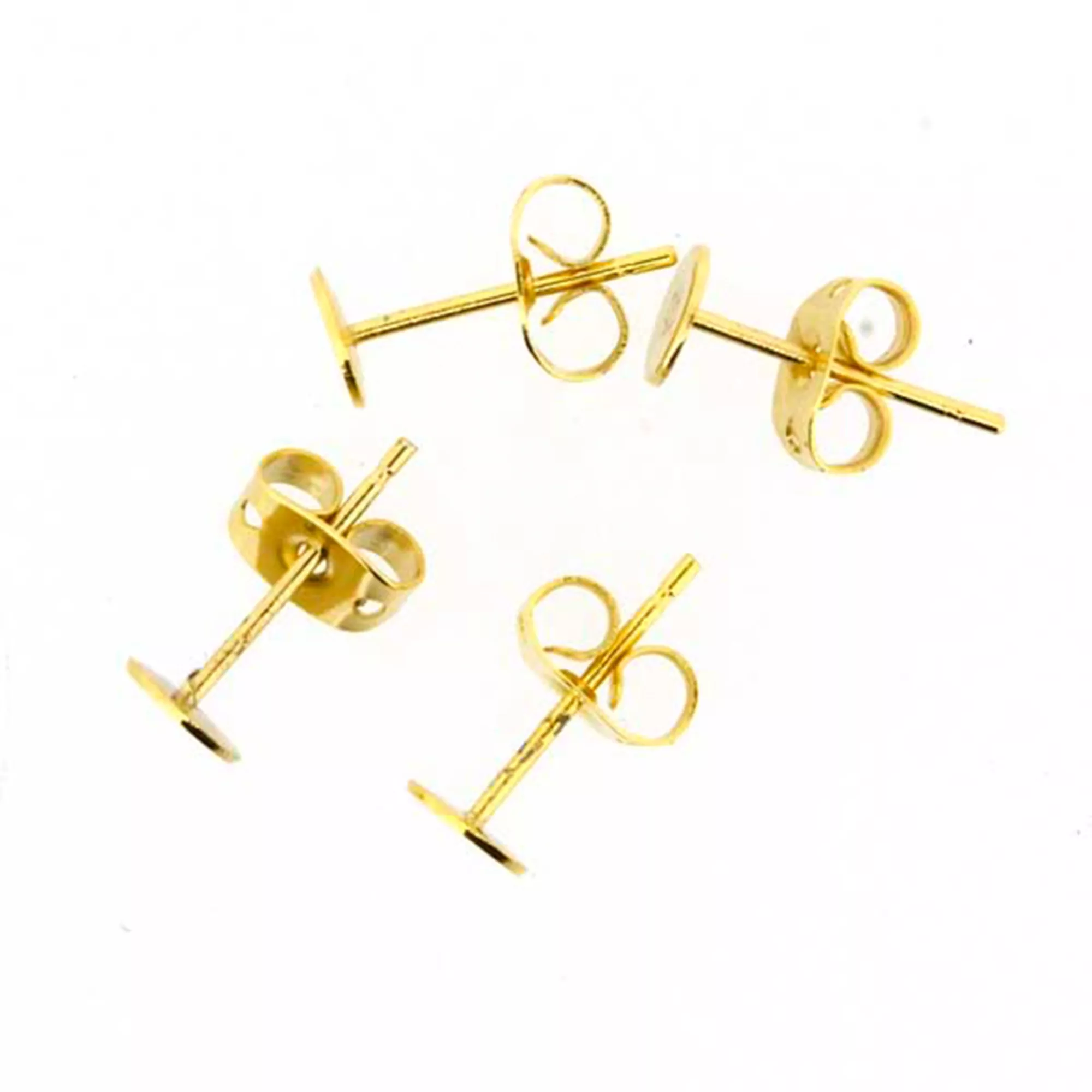 Pracht Ohrstecker flach goldfarbig