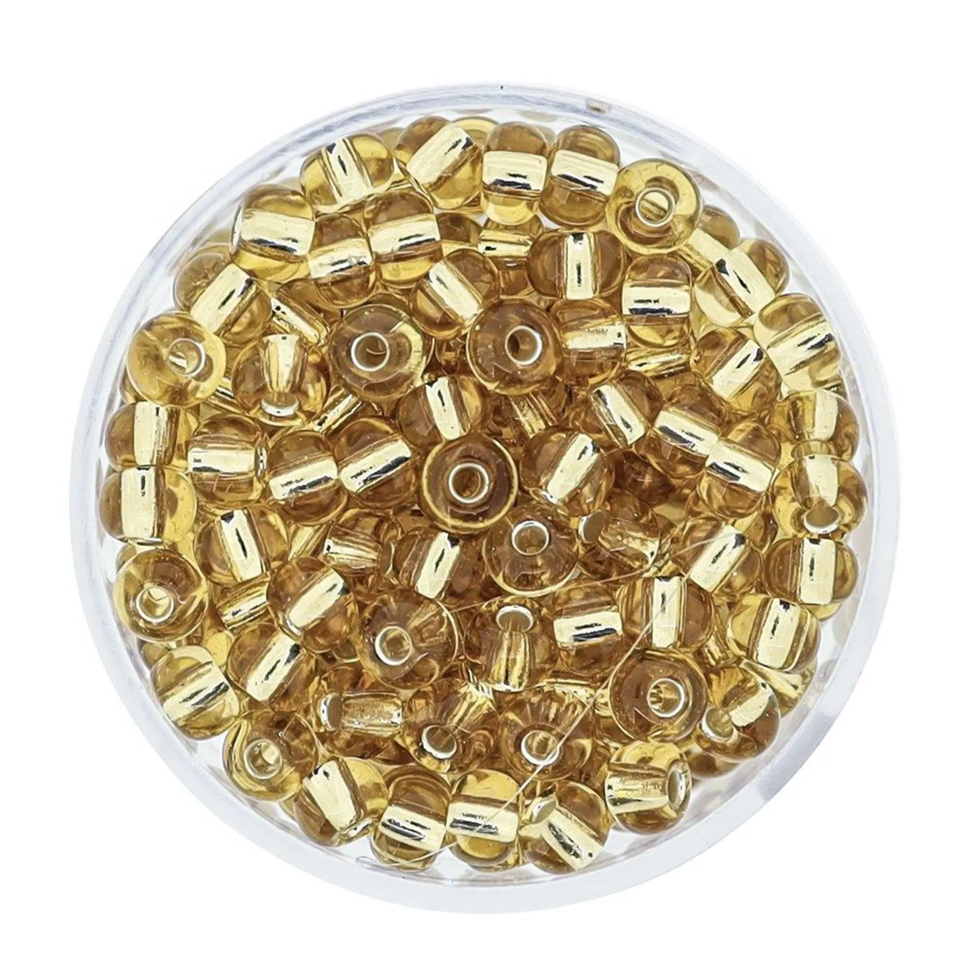 Pracht Rocailles goldfarbig Silbereinzug
