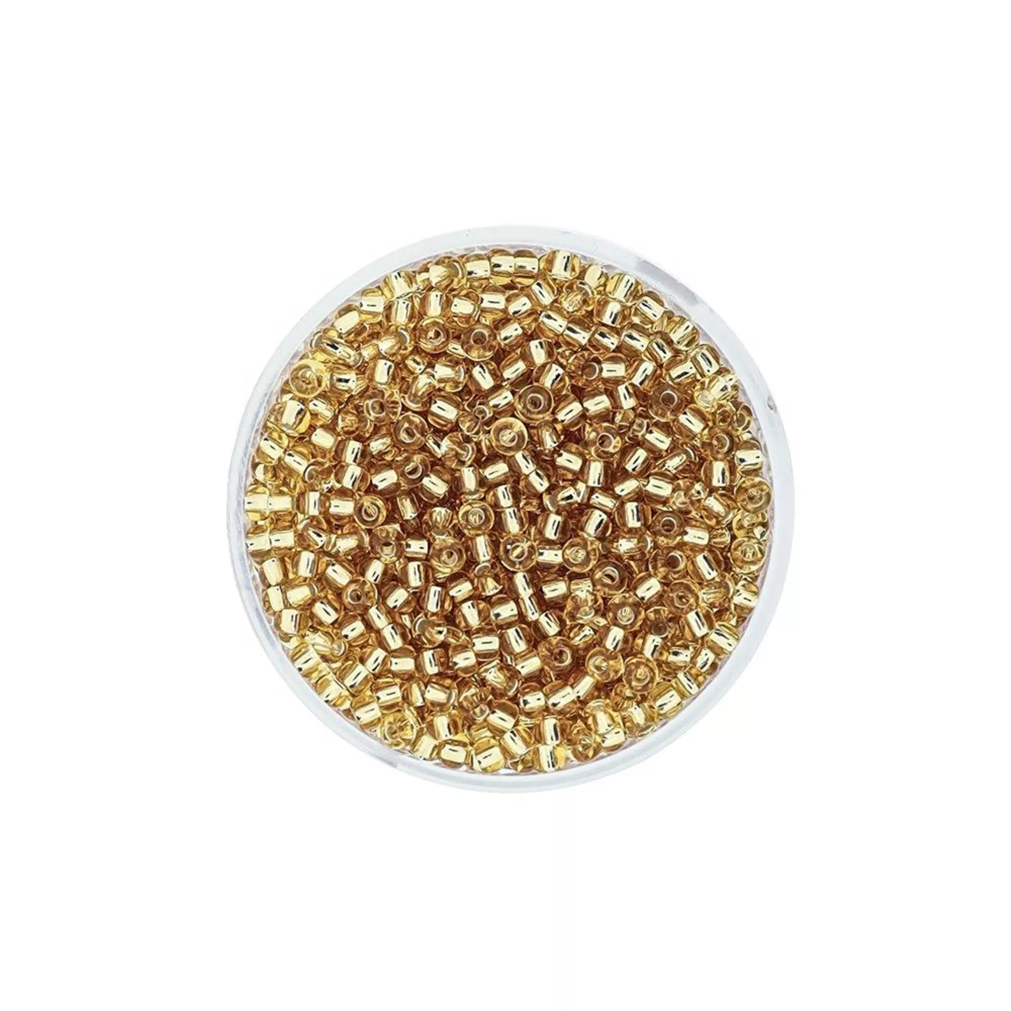 Pracht Rocailles goldfarbig Silbereinzug