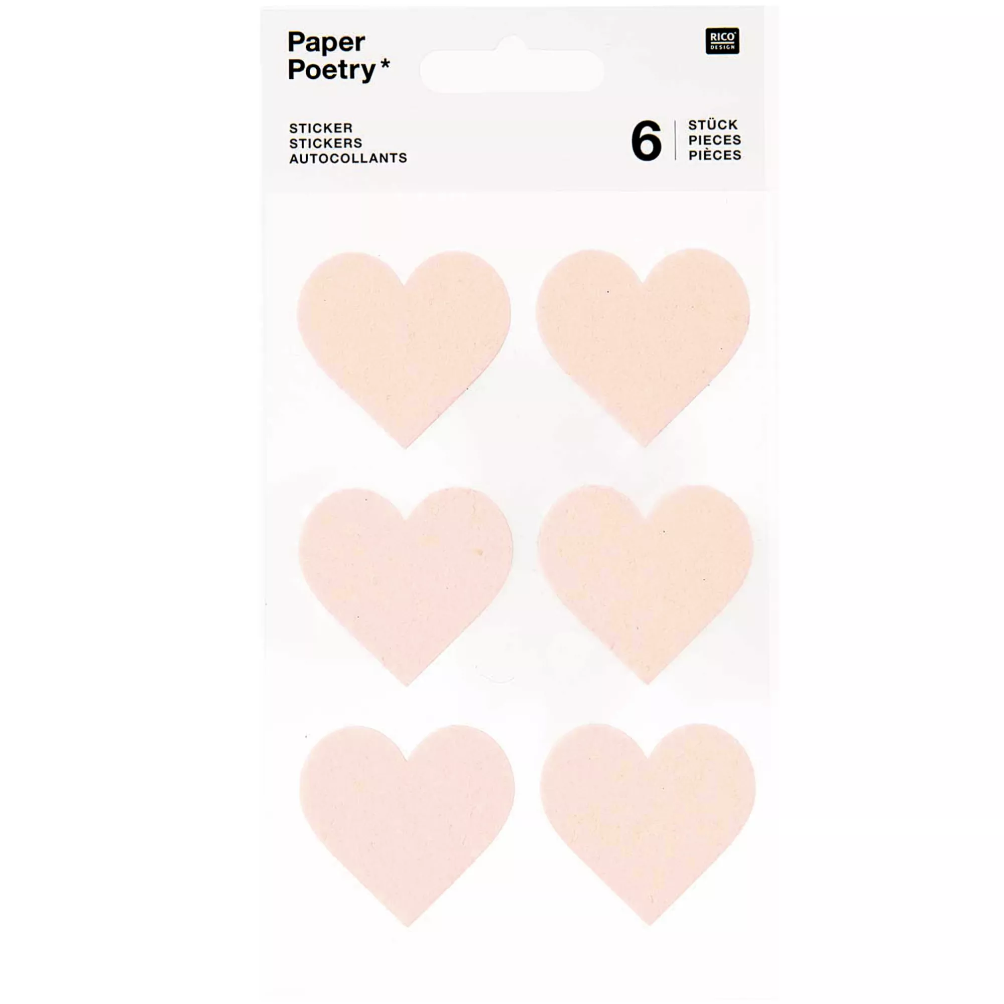 Rico Filzsticker, Herzen gross, puder
