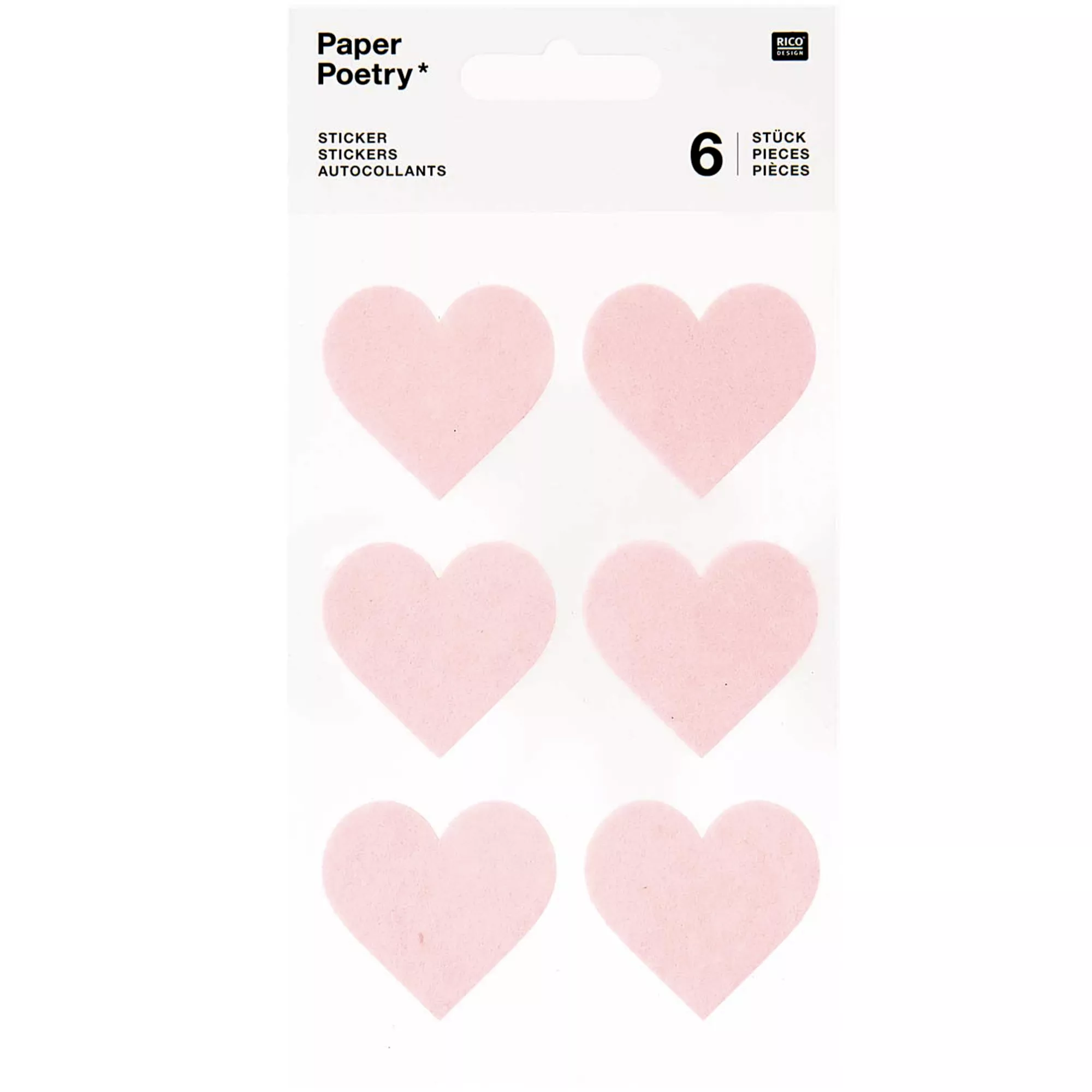 Rico Filzsticker, Herzen gross, rosa