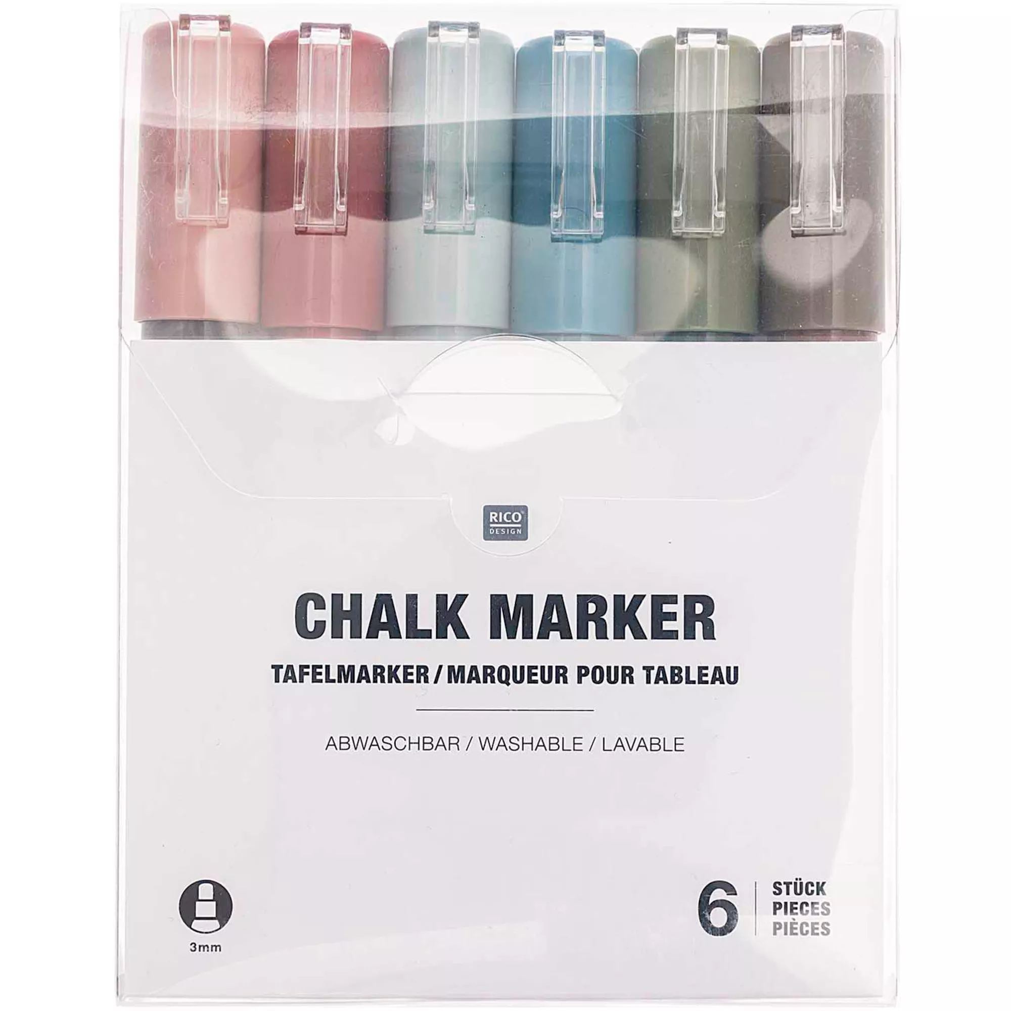 Rico Tafelmarker, Window Chalk Art, Set, erdfarben