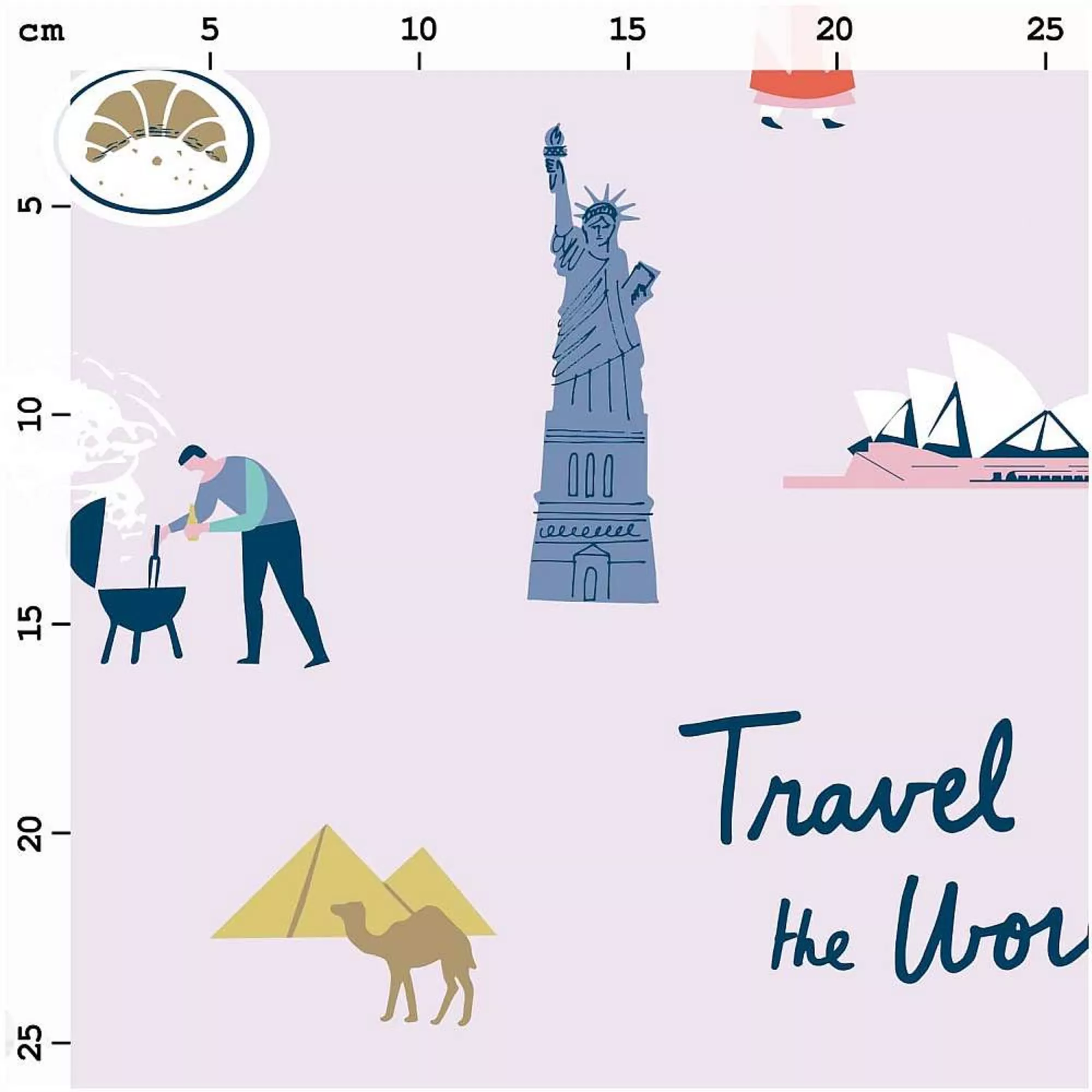 Rico Stoff Travel The World, flieder/bunt