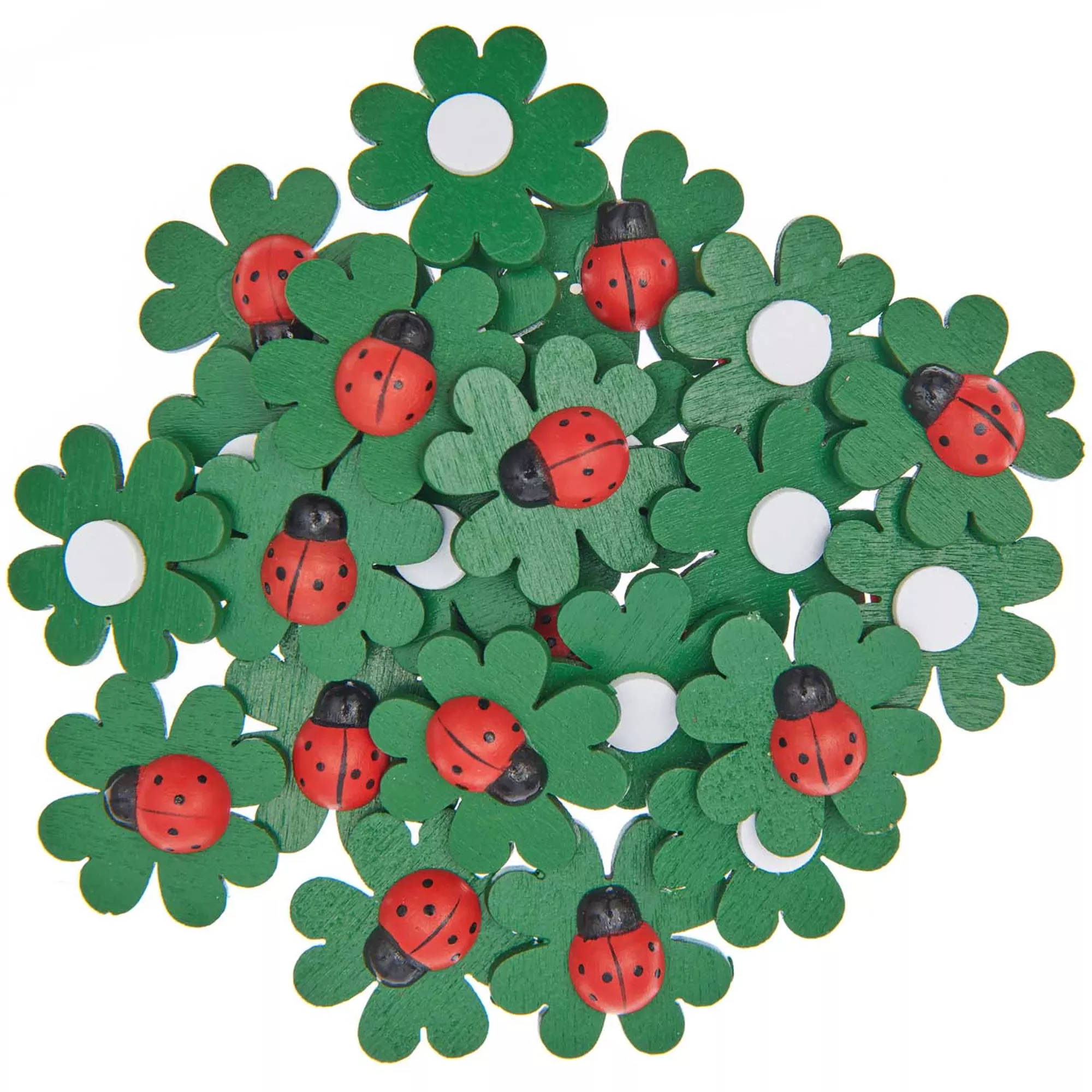 Rico Holzsticker Kleeblatt mit Marienkäfer