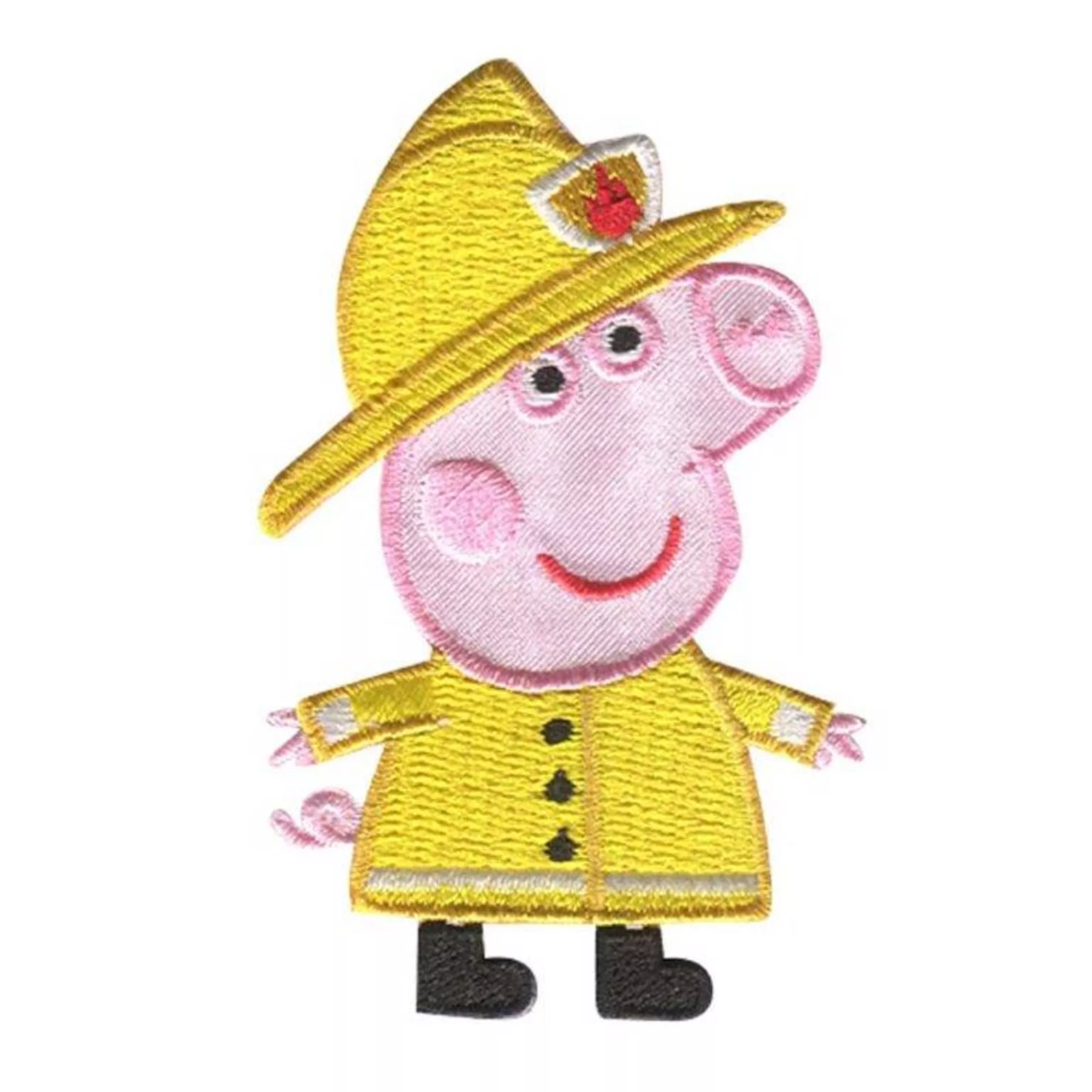 Applikation Peppa Pig, mit gelben Mantel