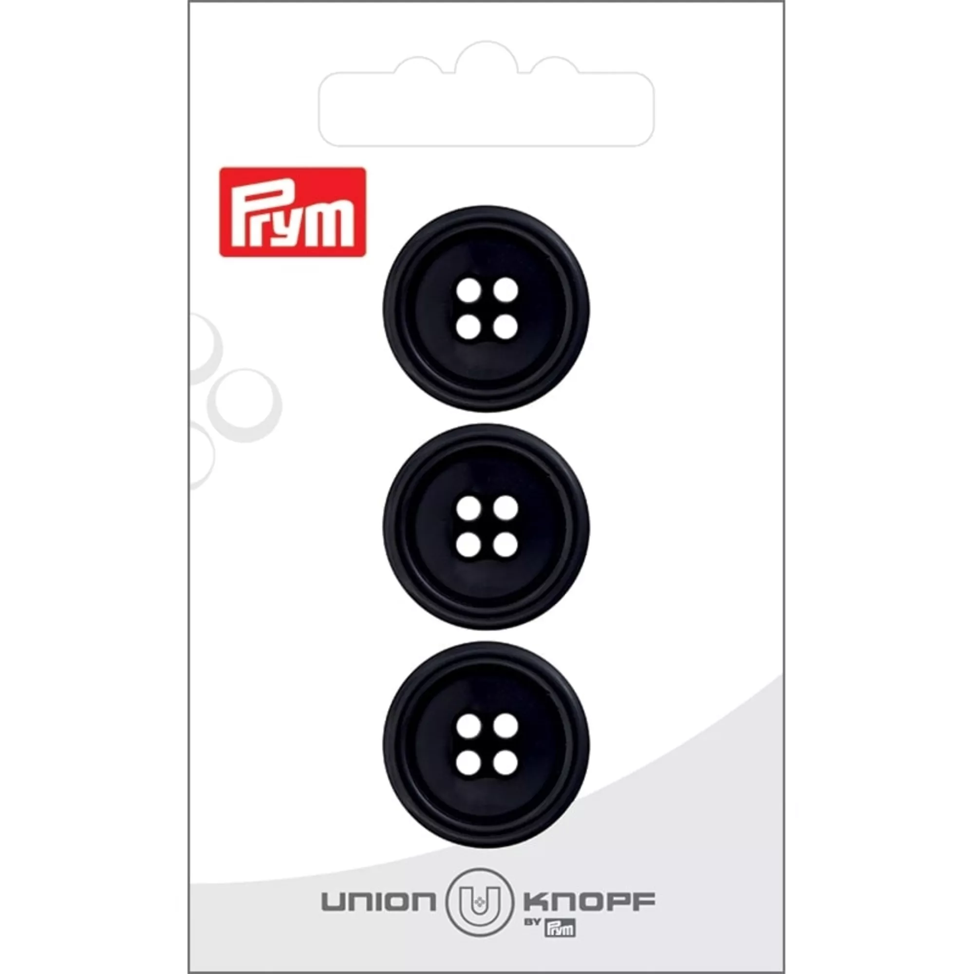 Union Knopf Poly-Knopf 4-Loch, schwarz