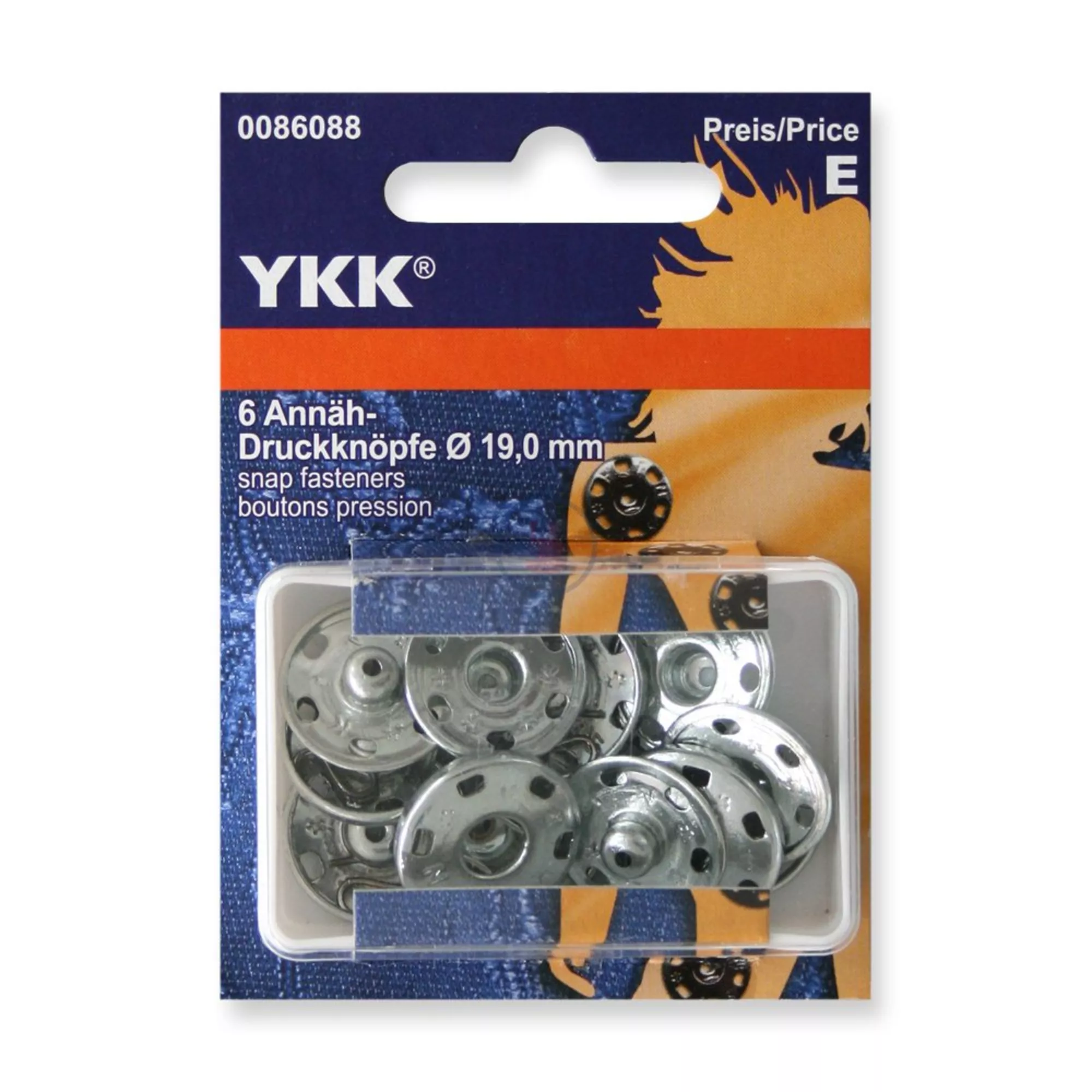 YKK Annäh-Druckknopf, silber