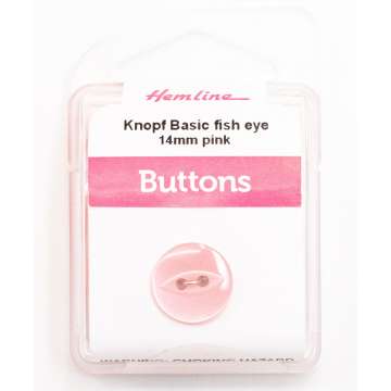 Hemline Knopf Basic fish eye, pink