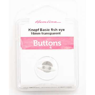 Hemline Knopf Basic fish eye, transparent